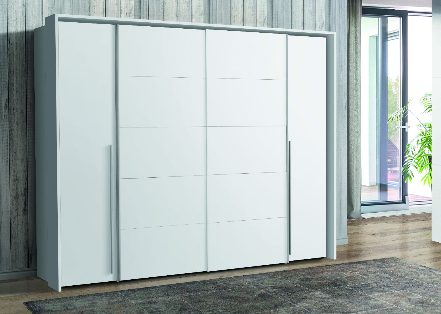 Dreh- und Schwebetürenschrank NARAGO | weiss | 487261-1