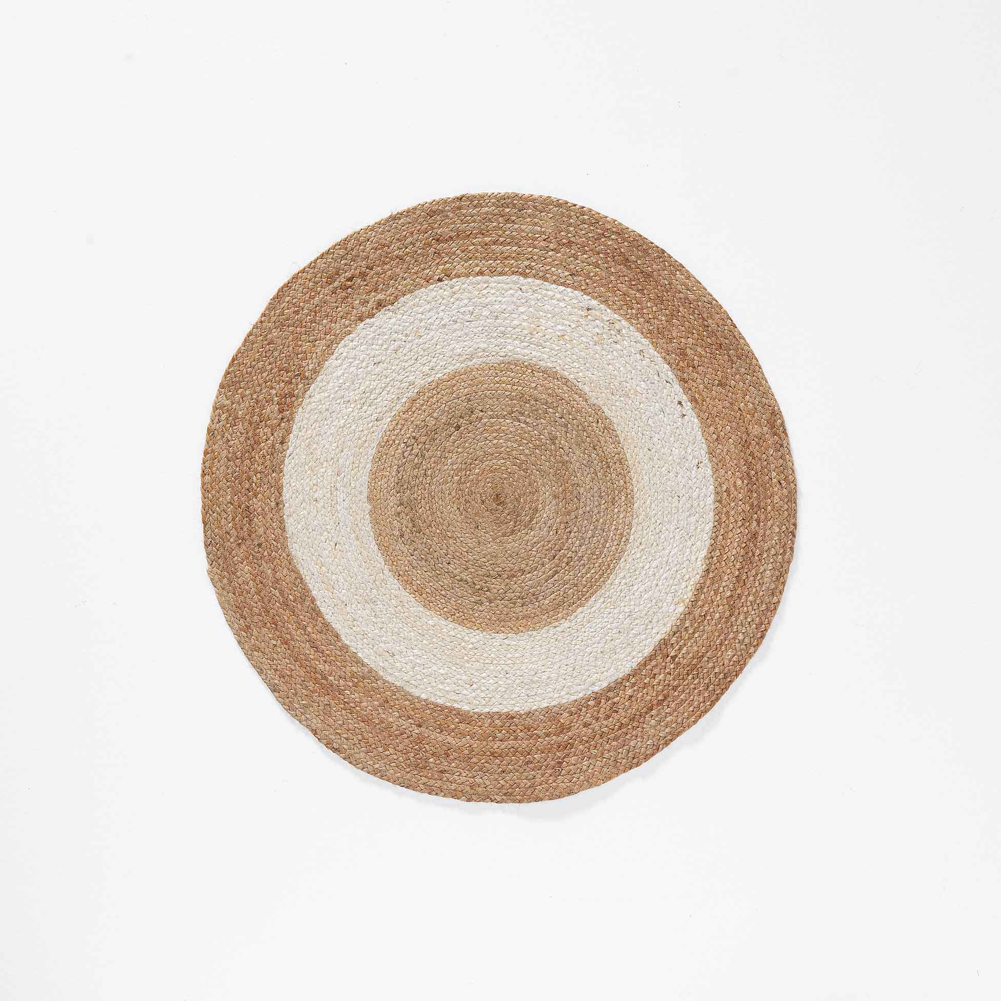 Teppich Jute rund Salem White