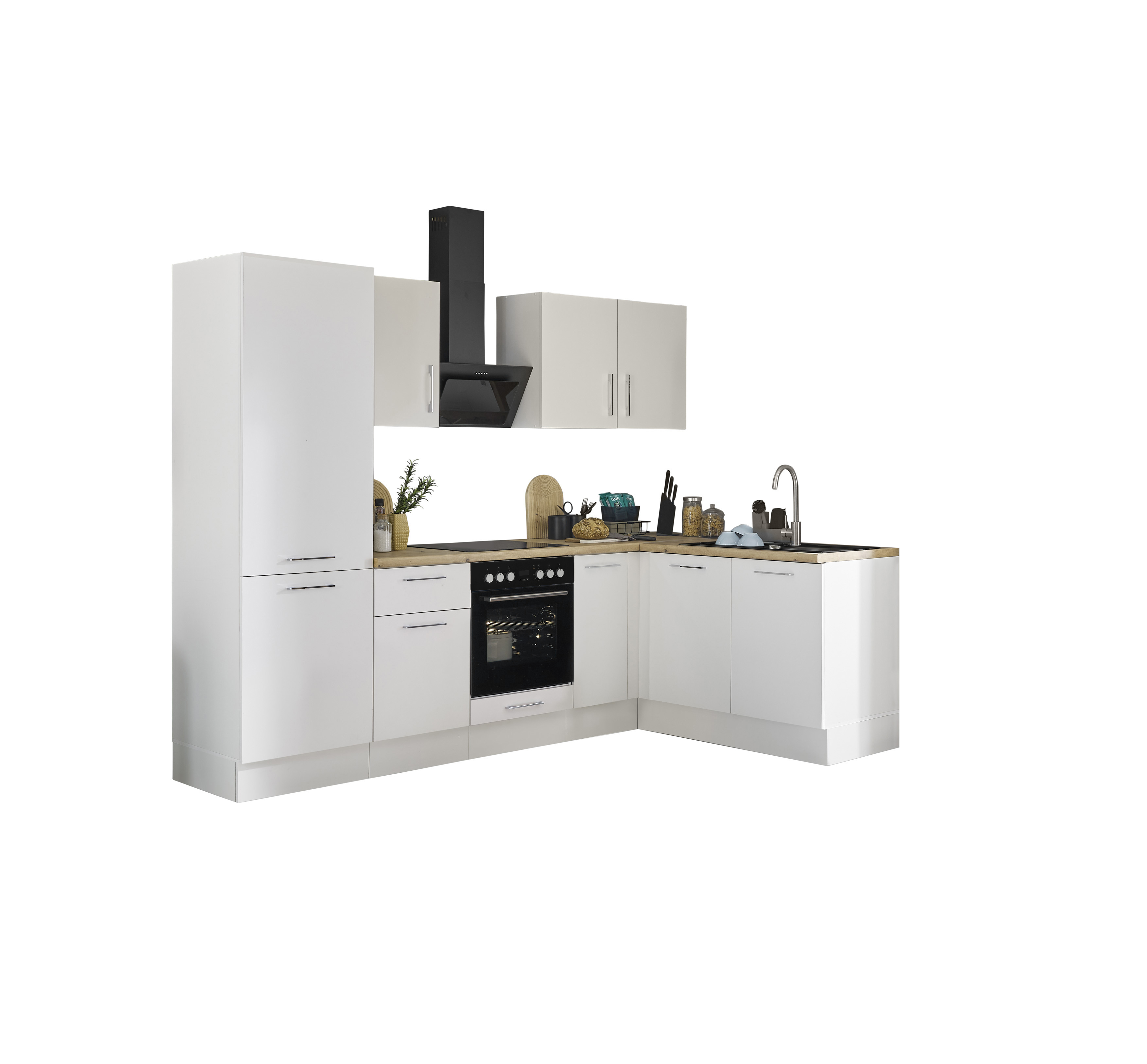Küchenblock mit E-Geräten CORNWALL (Ecke-Kühlschrank) II Küchenblock mit E-Geräten CORNWALL (Ecke-Kühlschrank) II