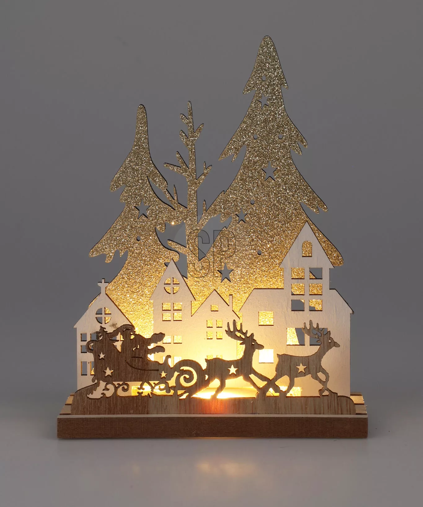 Aufsteller Winterlandschaft mit LED CHRISTMAS