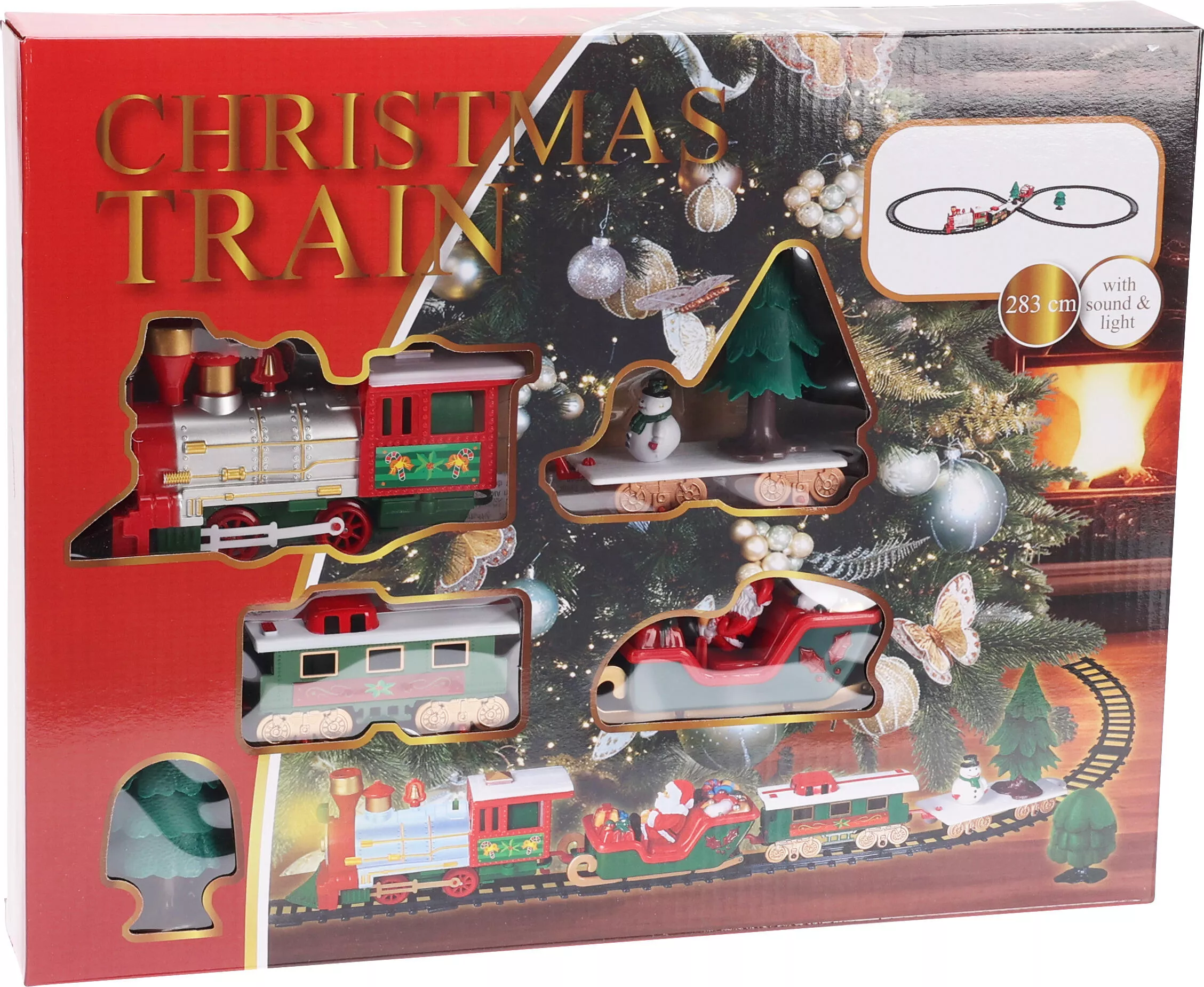 Weihnachtszug auf Gleis CHRISTMAS