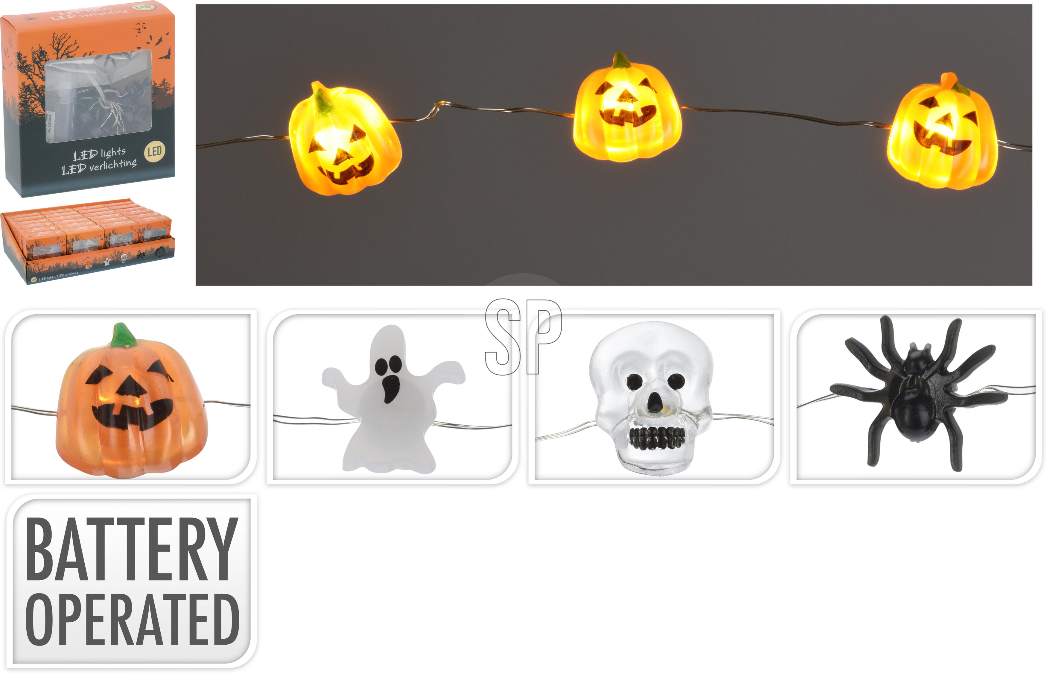 Draht mit 20 LED Halloween HALLOWEEN