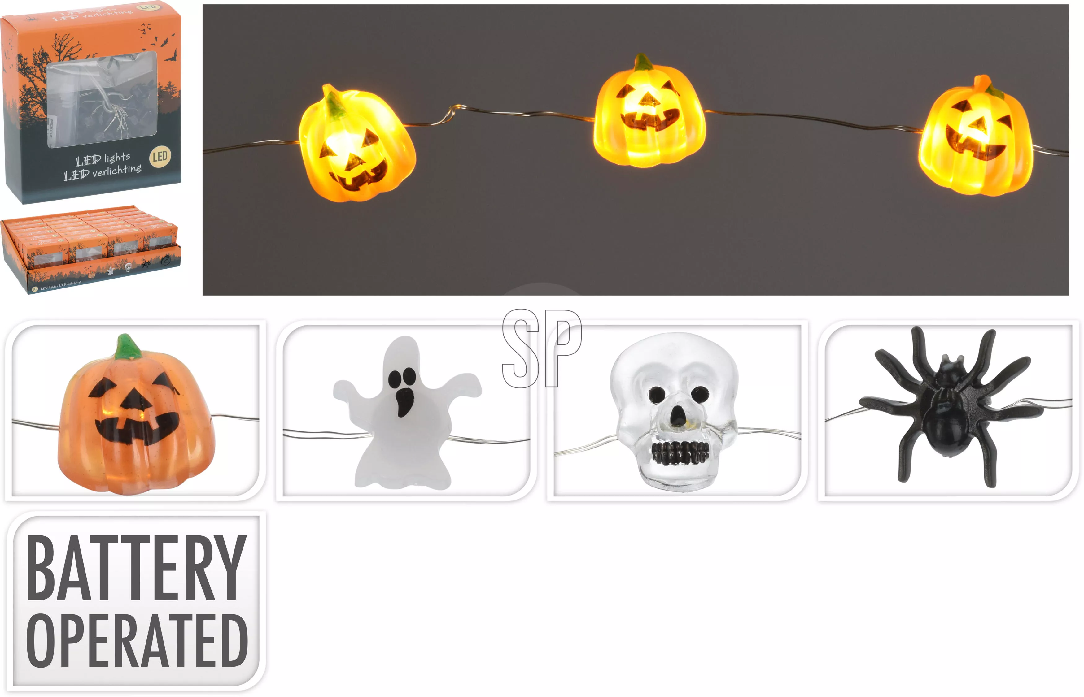 Draht mit 20 LED Halloween HALLOWEEN