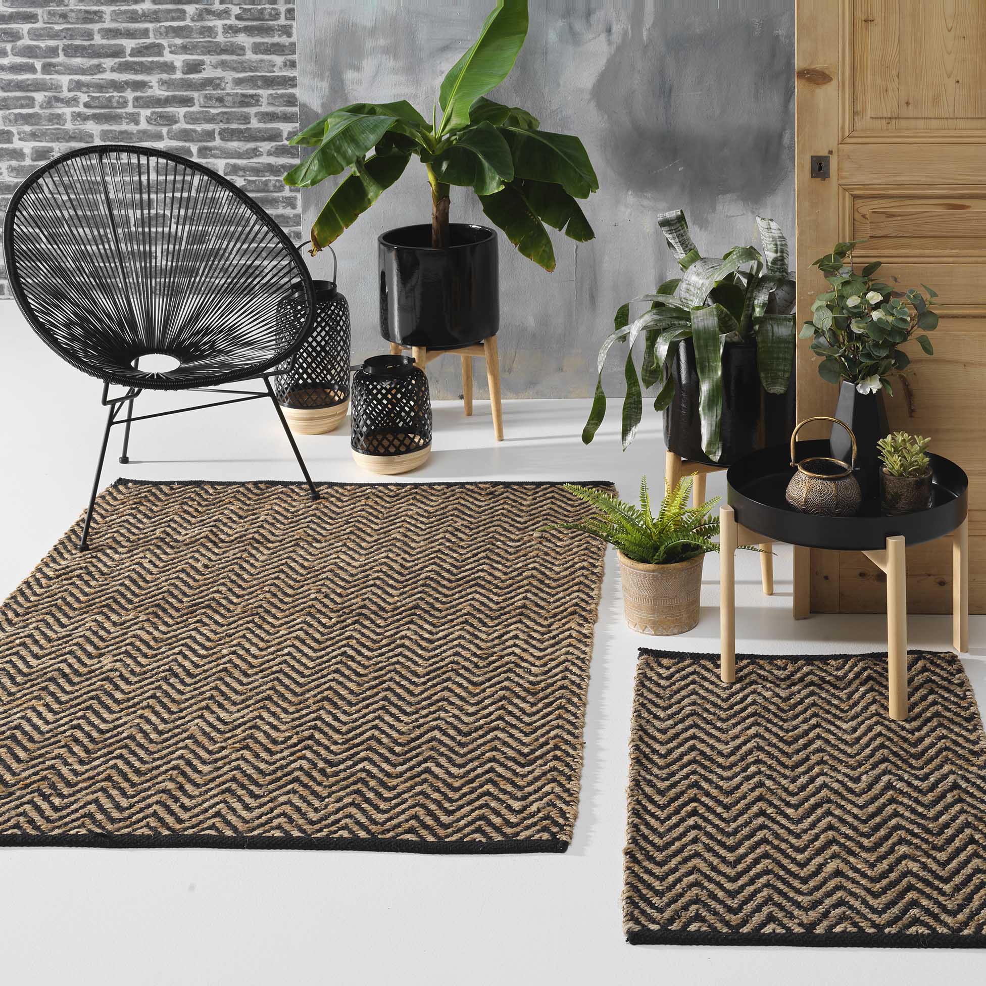 Teppich Jute 60x90cm ZIGZAG