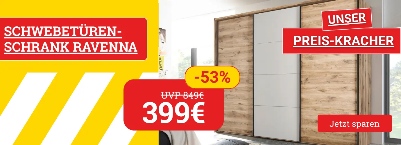 Schwebetürenschrank RAVENNA -> jetzt MEGA sparen!
