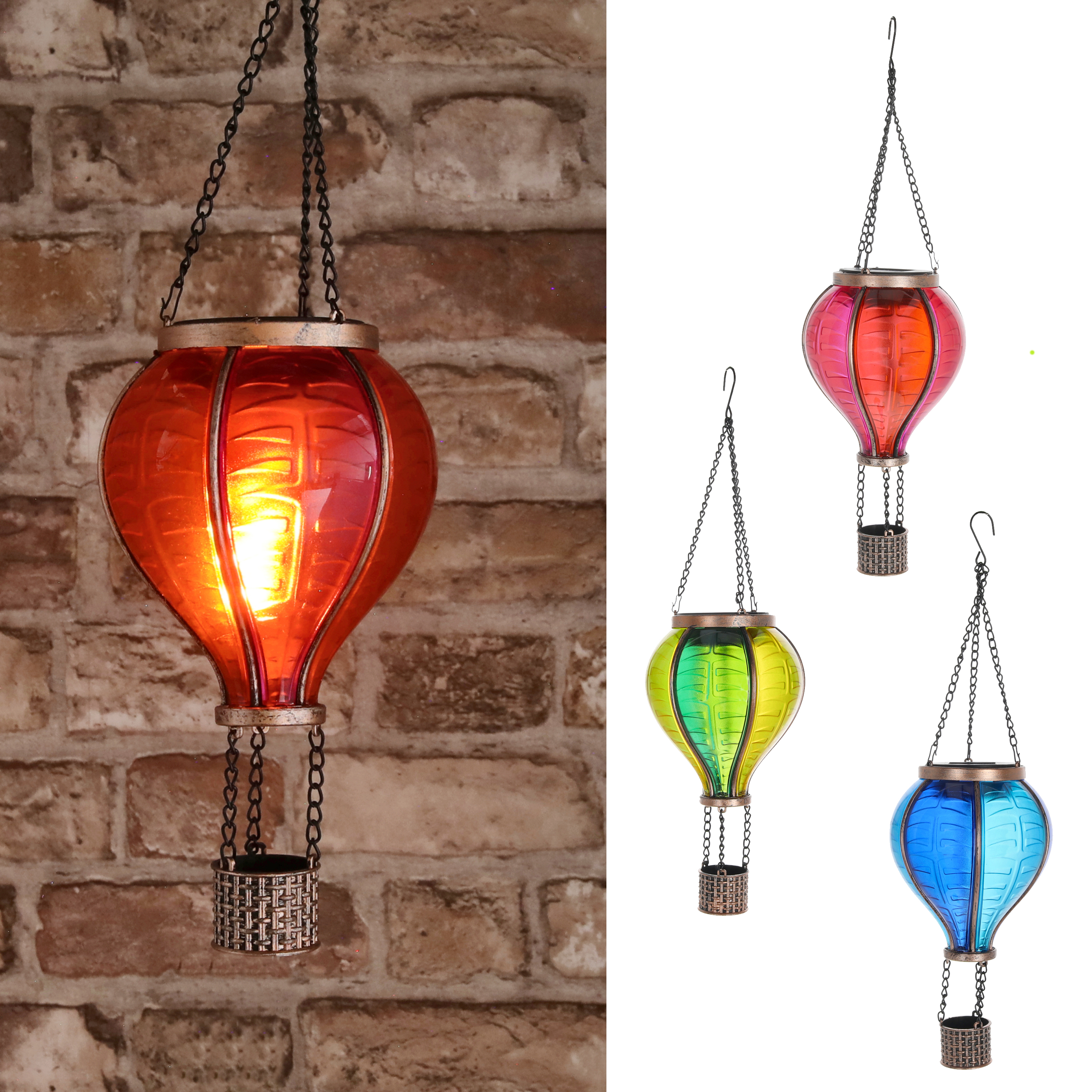 LED Heißluftballon zum hängen SOLAR