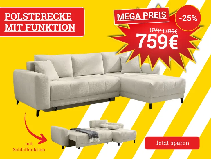 MEGA PREIS! Polsterecke mit Funktion BEVERLY
