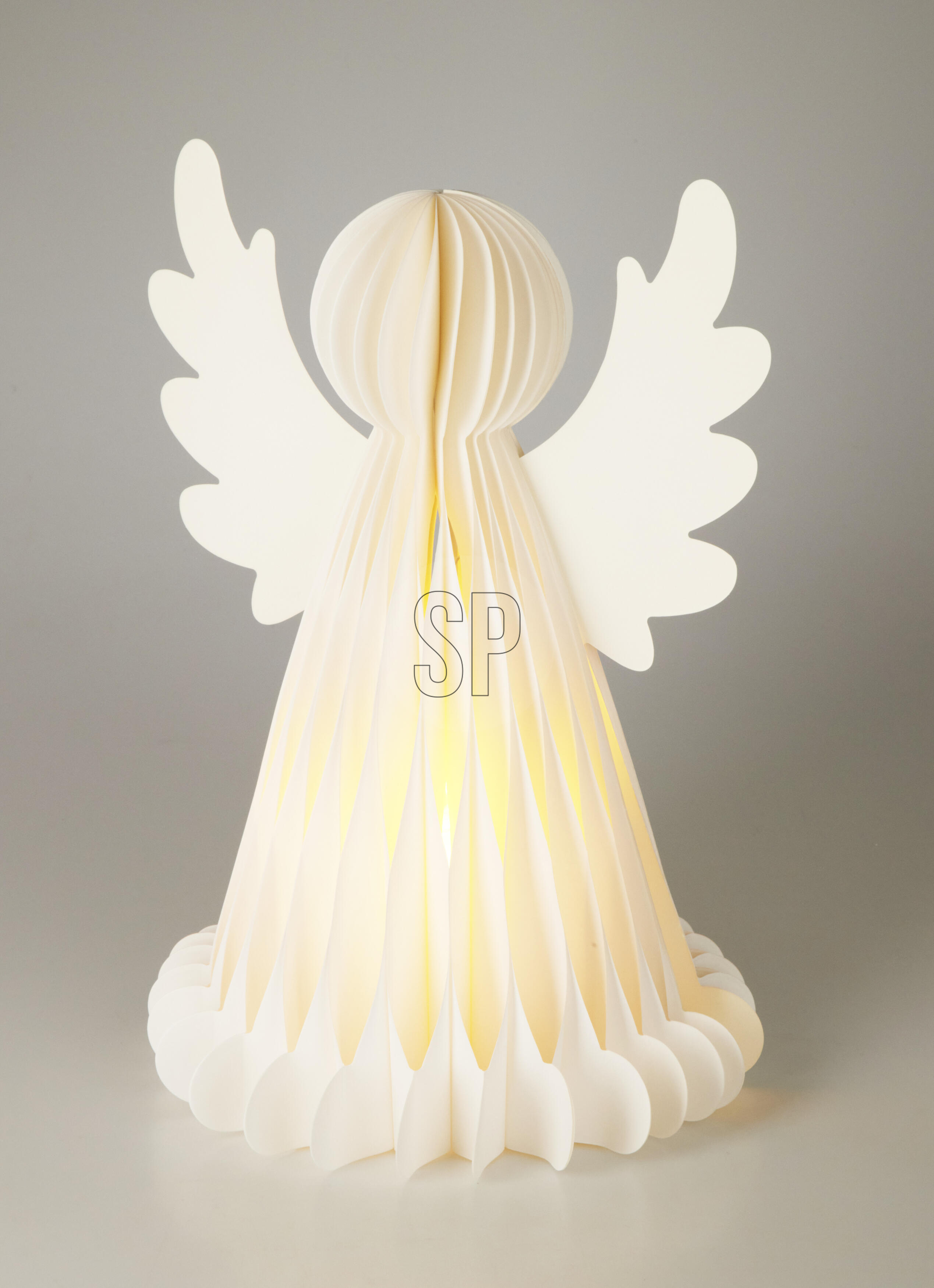 Papierengel mit LED  CHRISTMAS