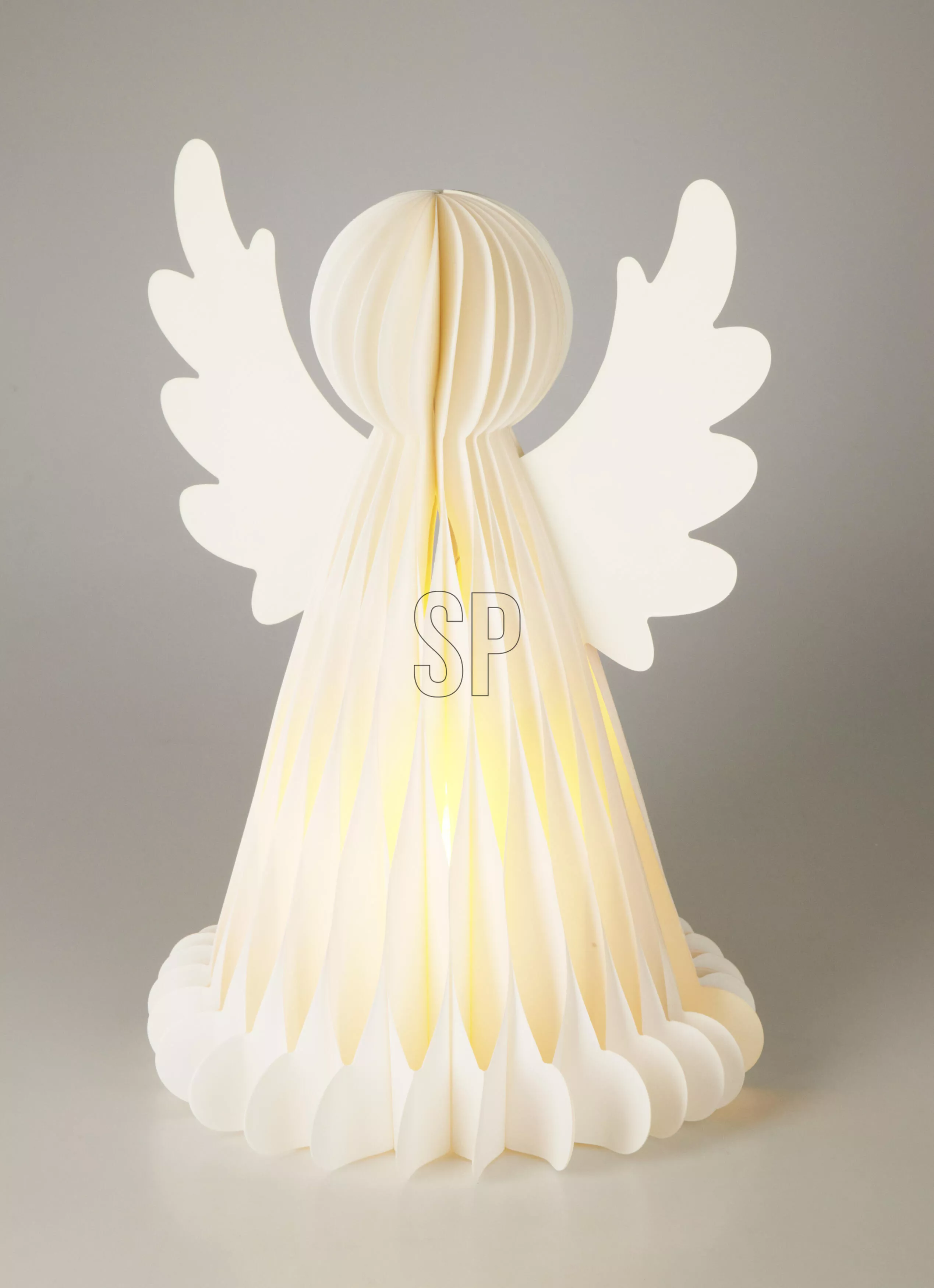 Papierengel mit LED  CHRISTMAS