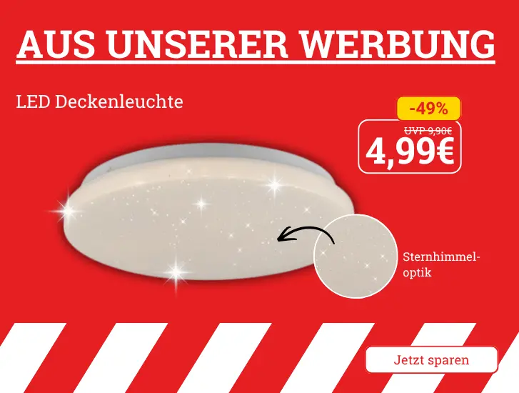 MEGA Preis! LED Deckenleuchte Starlight URANUS mit Sternenhimmel-Optik. Hier entdecken>