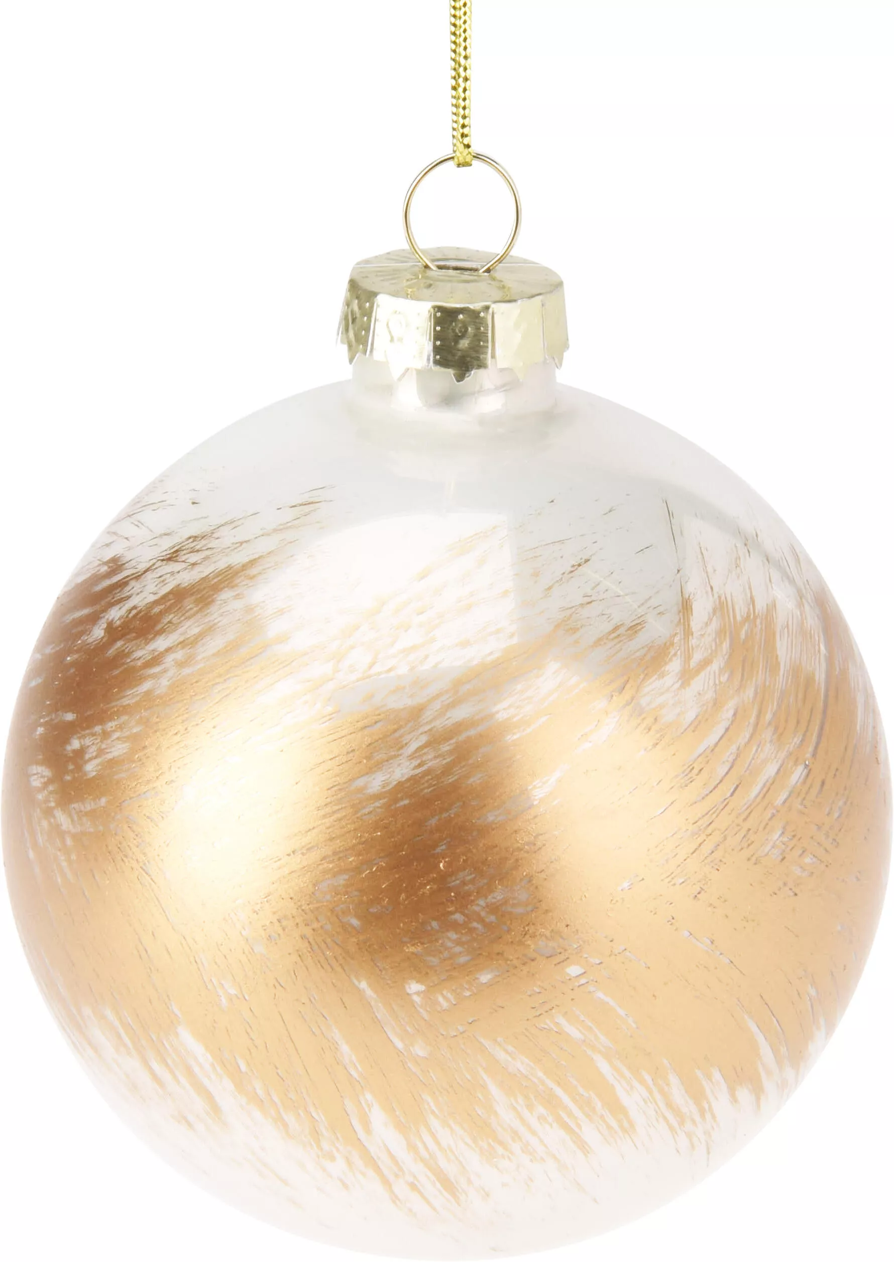 Weihnachtskugel weiß/gold CHRISTMAS