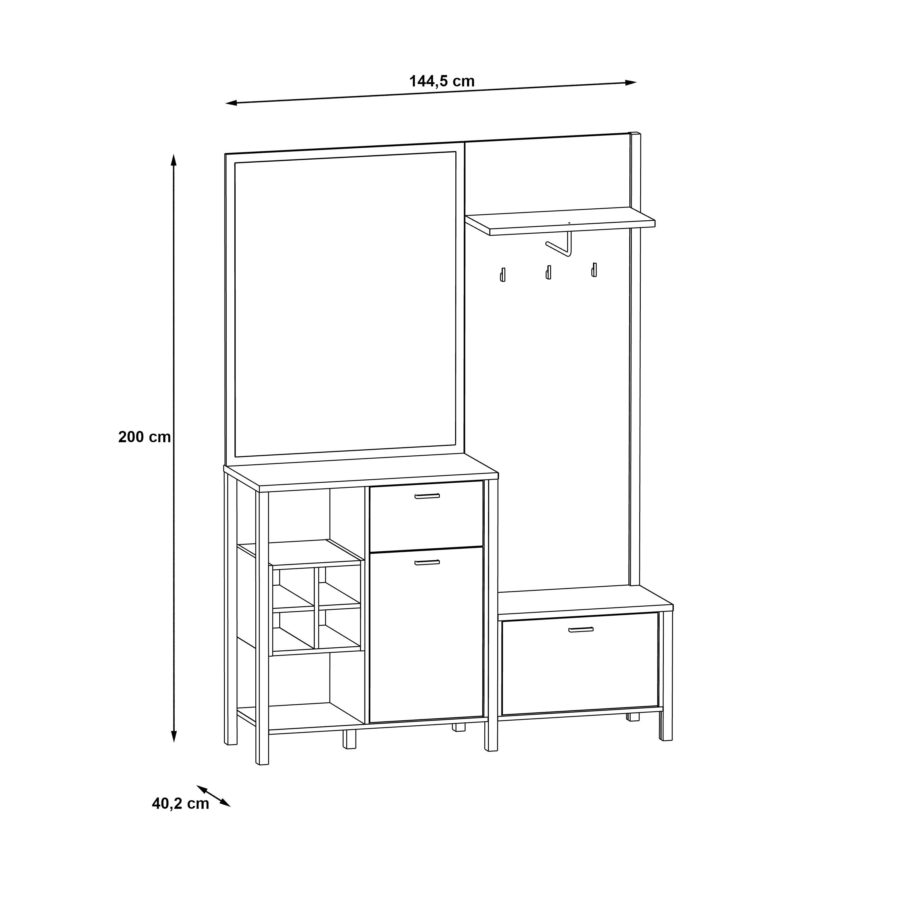 Kompaktgarderobe HIGH ROCK