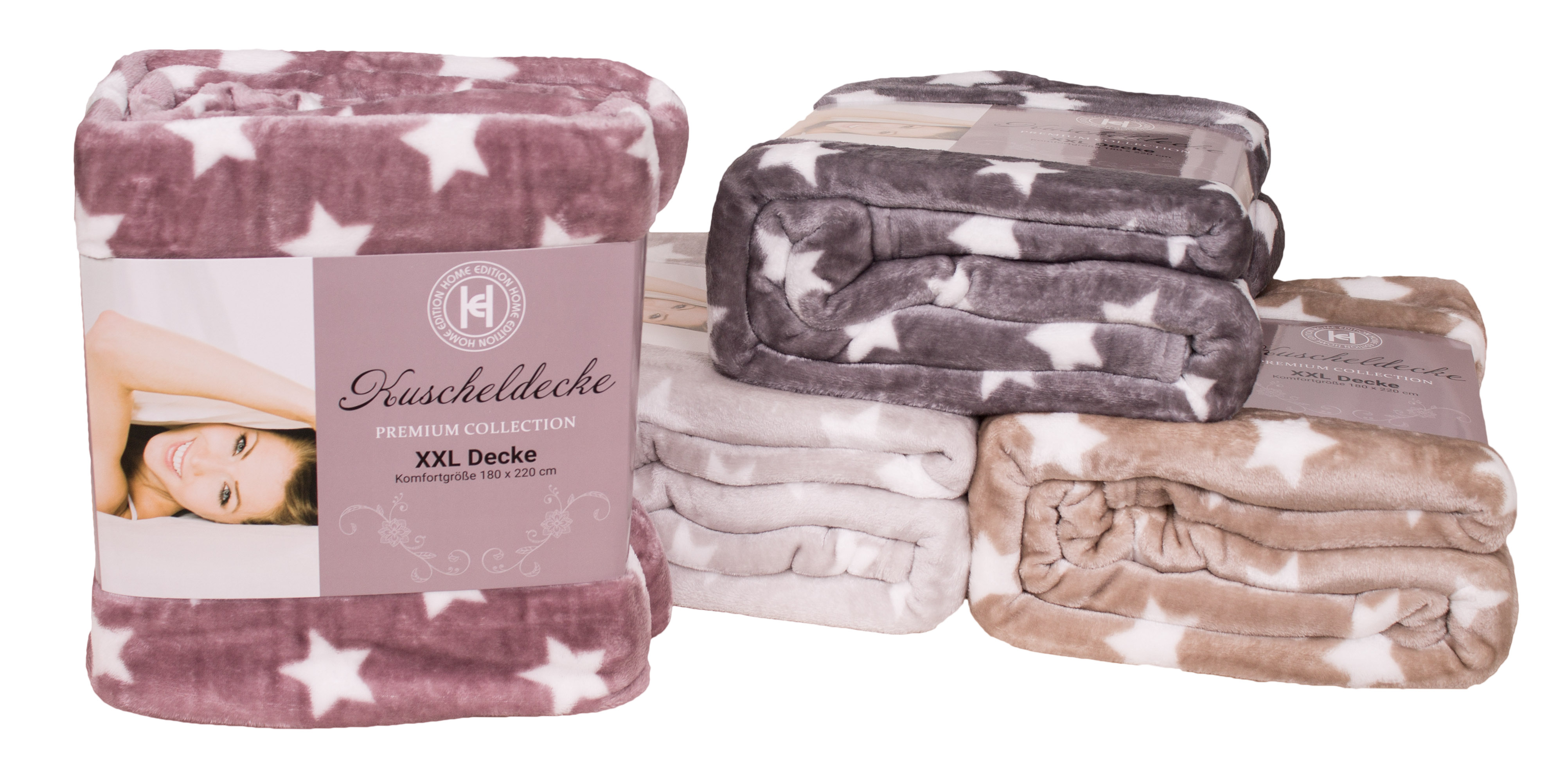 Flanelldecke XXL mit Sternmotiv