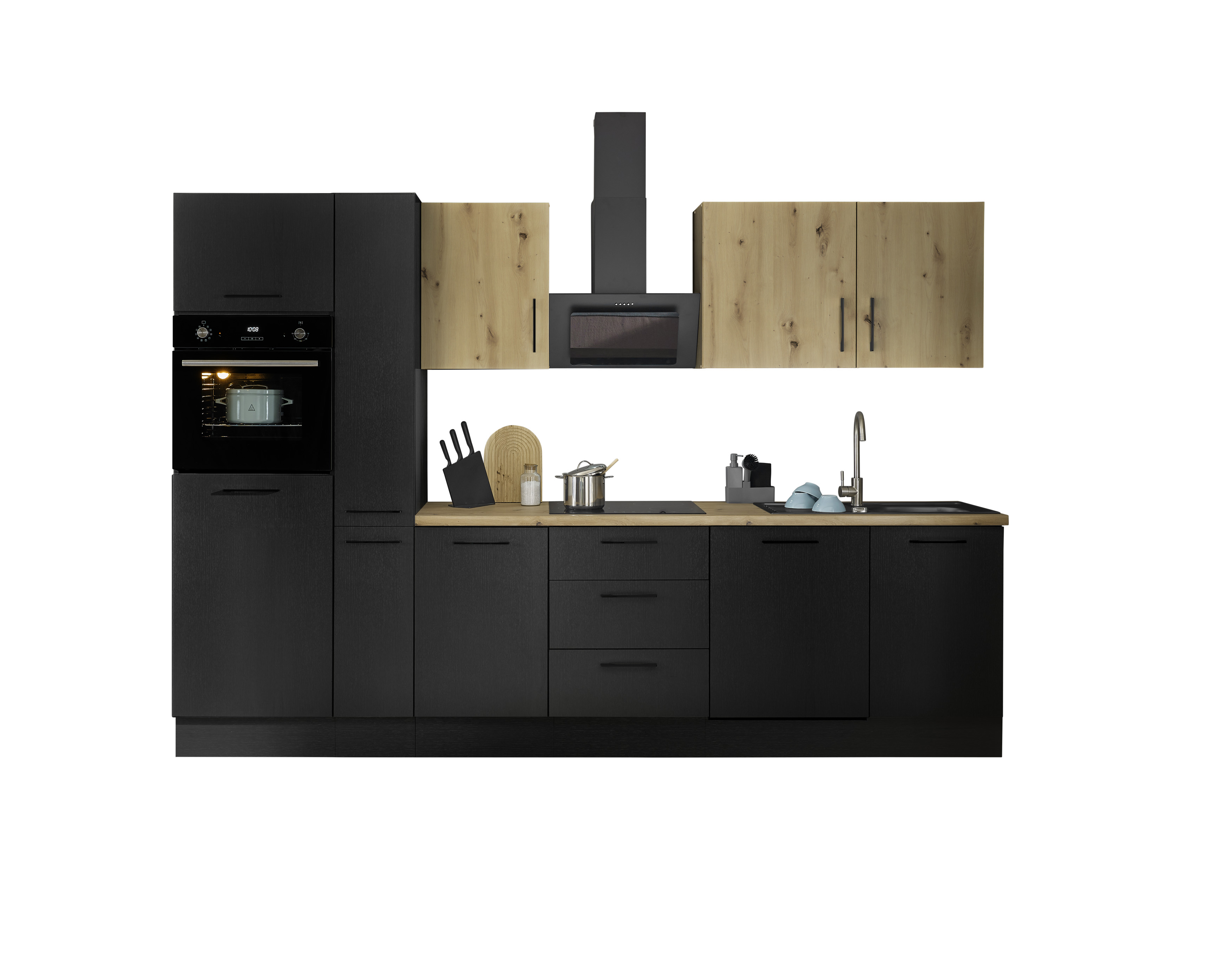 Küchenblock mit E-Geräten CORNWALL (Zeile-Backofen-Geschirrspüler-Kühlschrank-Apotheker) VI Küchenblock mit E-Geräten CORNWALL (Zeile-Backofen-Geschirrspüler-Kühlschrank-Apotheker) VI