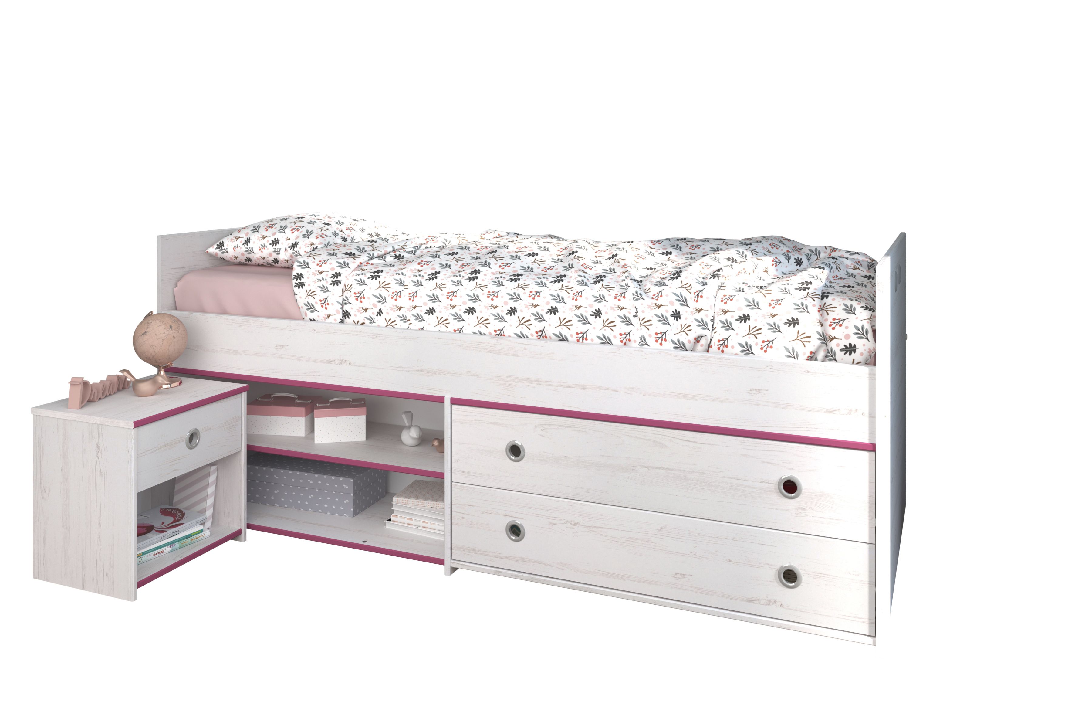 Stauraumbett mit Nachtkommode SMOOZY 24b Stauraumbett mit Nachtkommode SMOOZY 24b