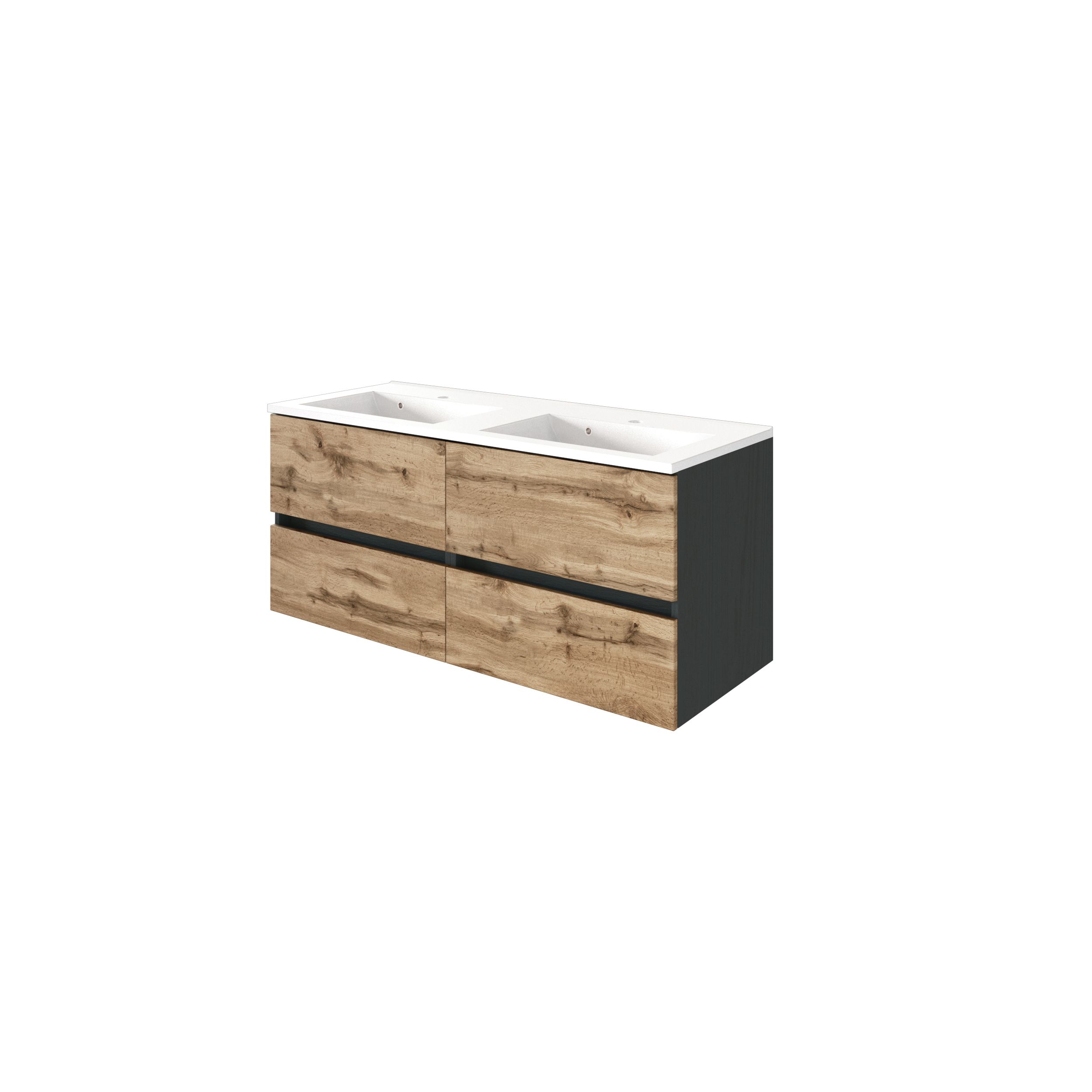 Waschbeckenunterschrank mit Doppelwaschbecken LUCCA Waschbeckenunterschrank mit Doppelwaschbecken LUCCA