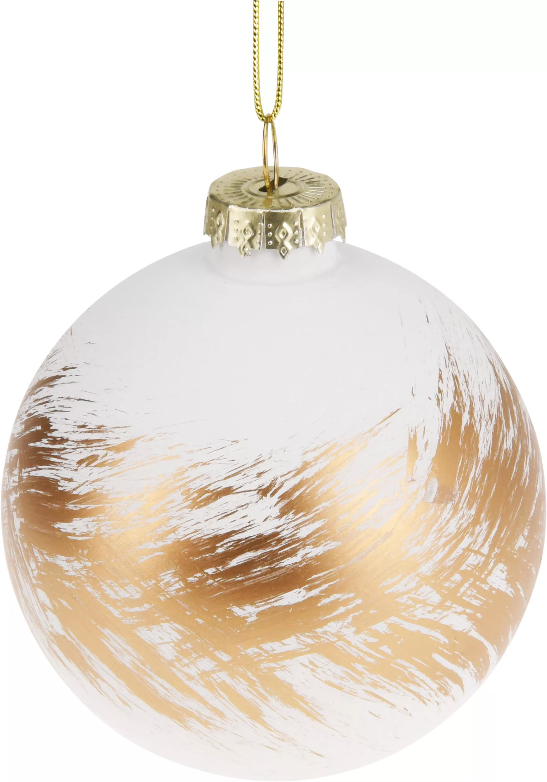 Weihnachtskugel weiß/gold CHRISTMAS