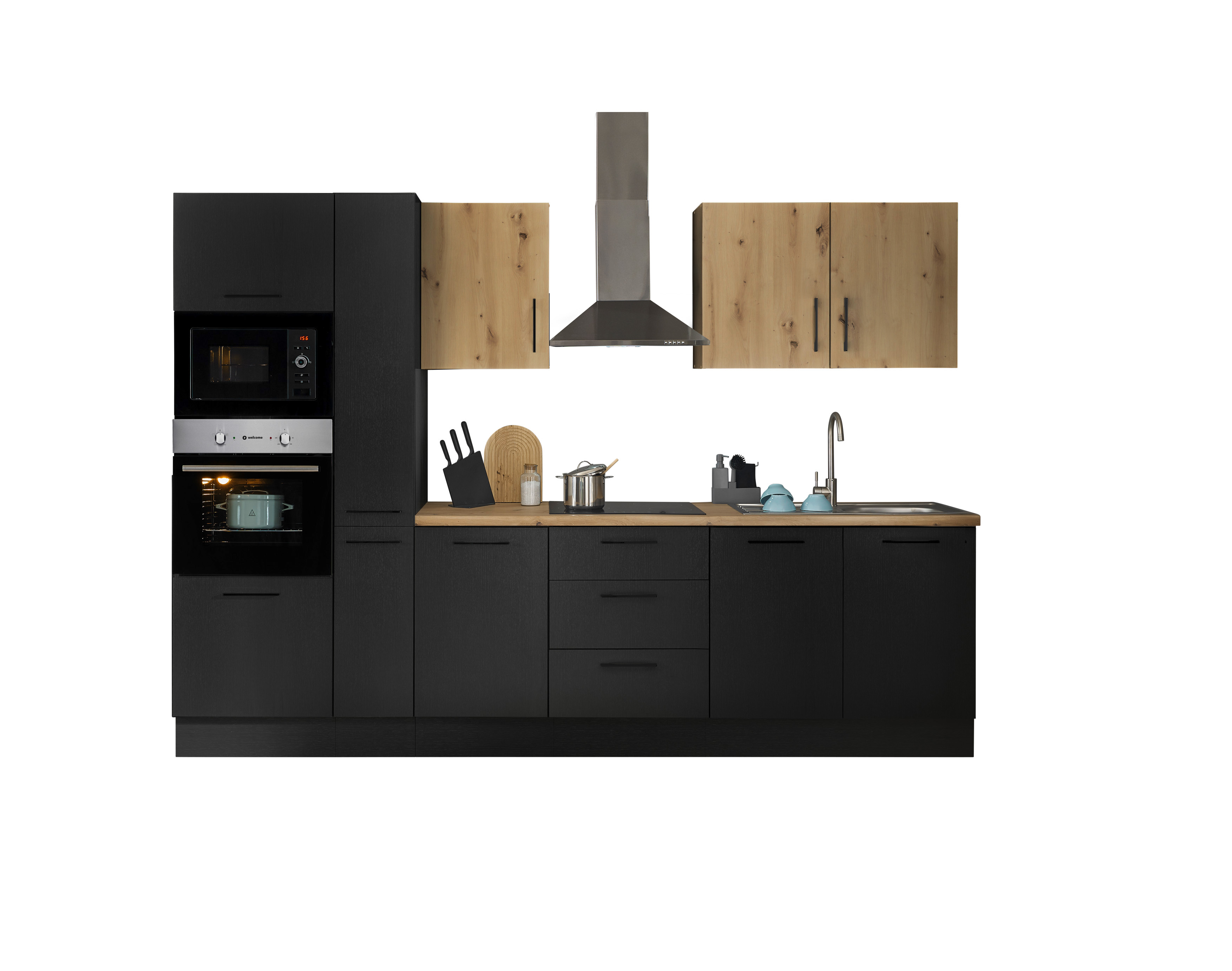 Küchenblock mit E-Geräten CORNWALL (Zeile-Backofen-Mikrowelle) IX Küchenblock mit E-Geräten CORNWALL (Zeile-Backofen-Mikrowelle) IX