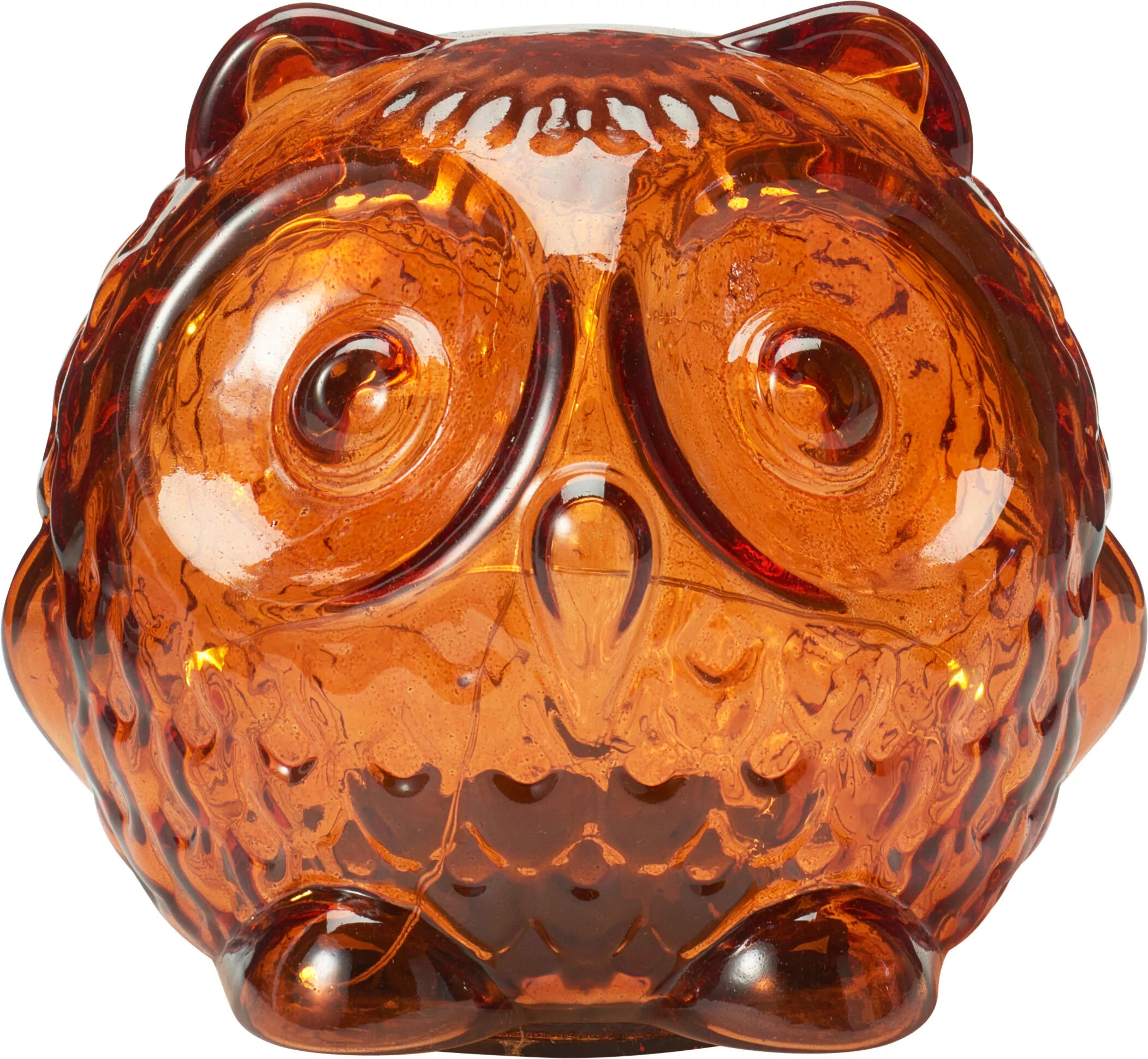 Eule Glas mit LED HERBST Eule Glas mit LED HERBST