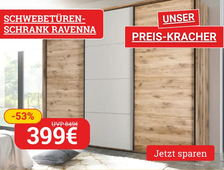 Schwebetürenschrank RAVENNA -> jetzt MEGA sparen!