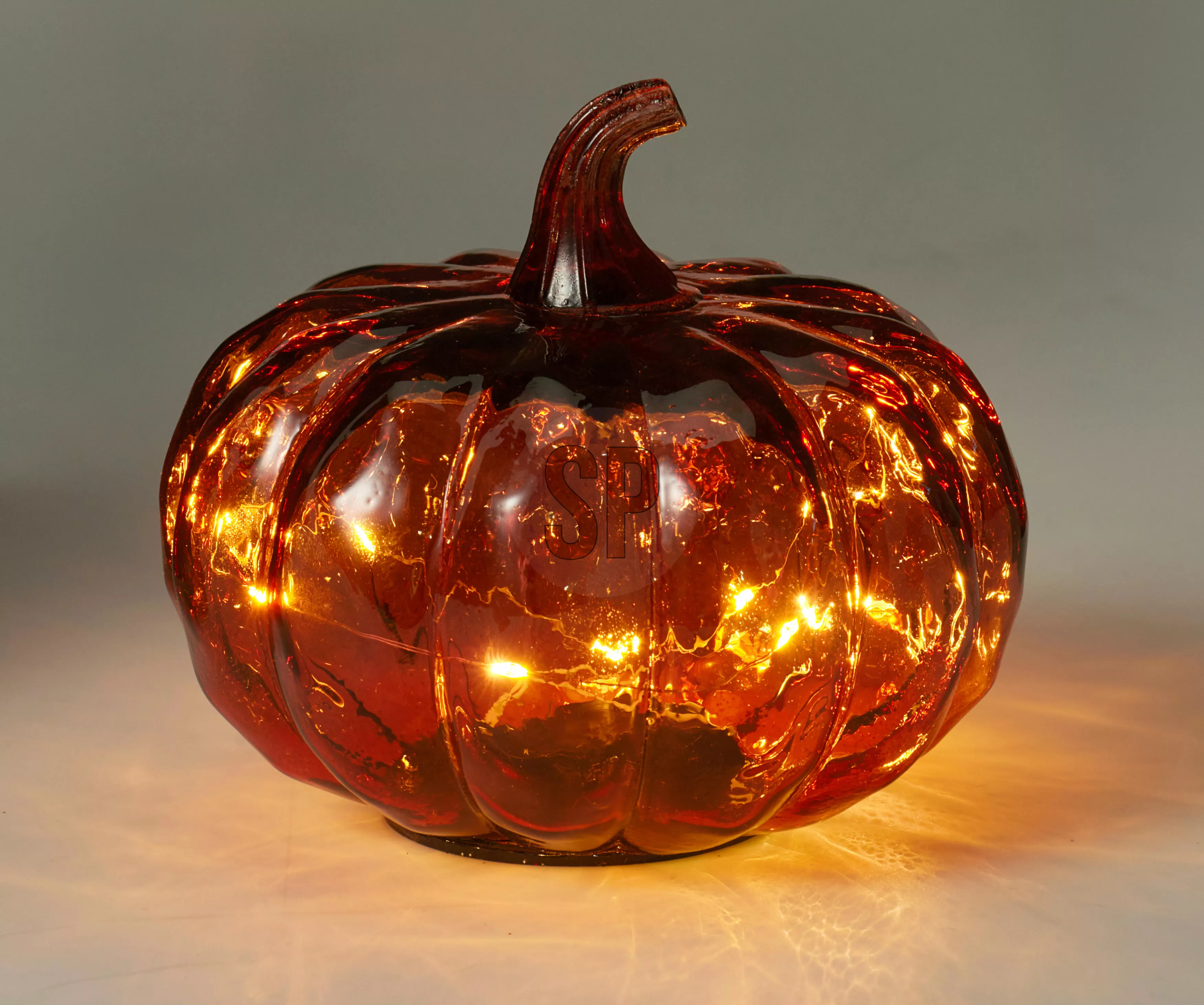 Kürbis Glas mit LED HERBST
