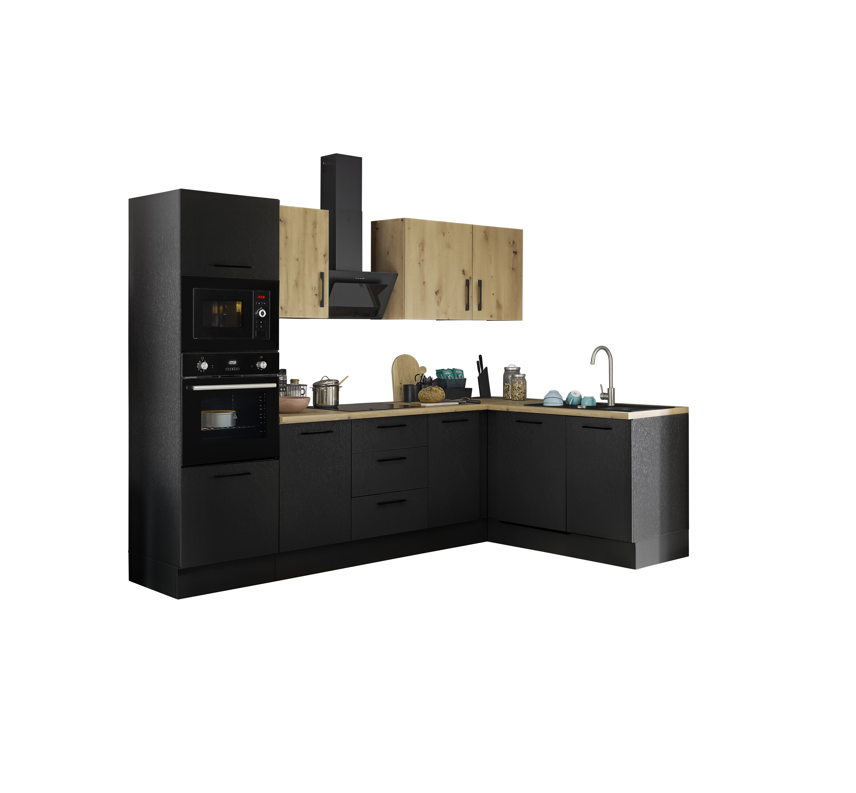 Küchenblock mit E-Geräten CORNWALL (Ecke-Backofen-Geschirrspüler-Mikrowelle) VI Küchenblock mit E-Geräten CORNWALL (Ecke-Backofen-Geschirrspüler-Mikrowelle) VI