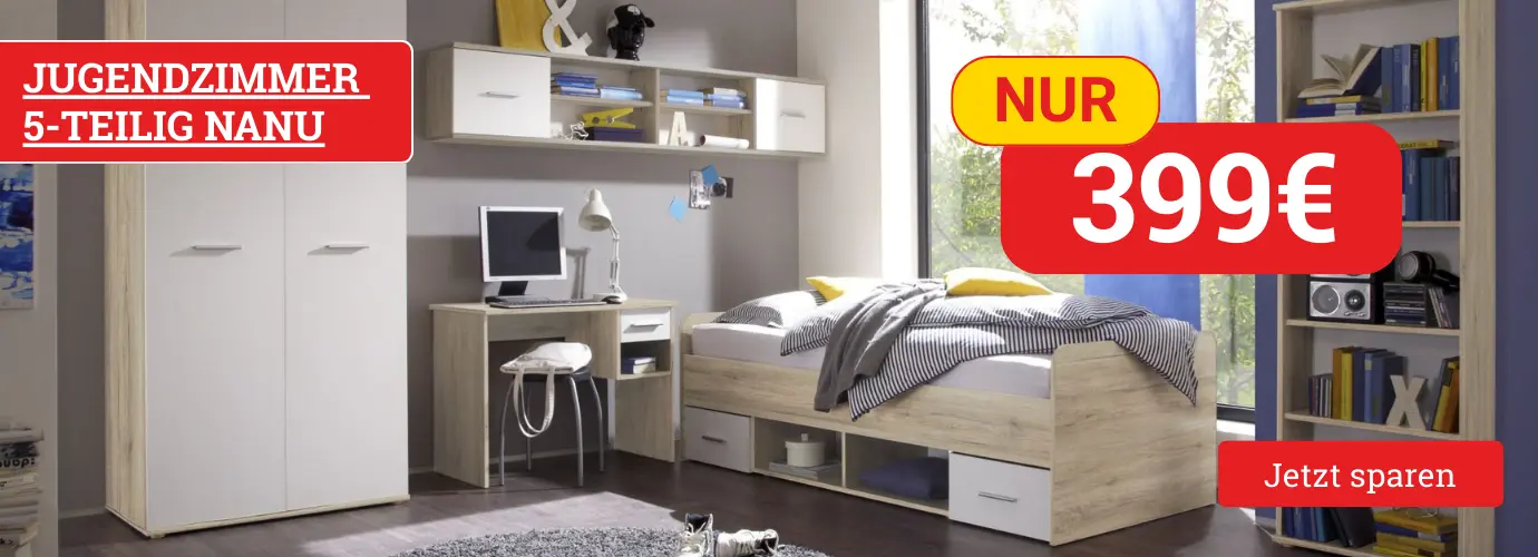 MEGA Preis! Jugendzimmer NANU 5-teilig