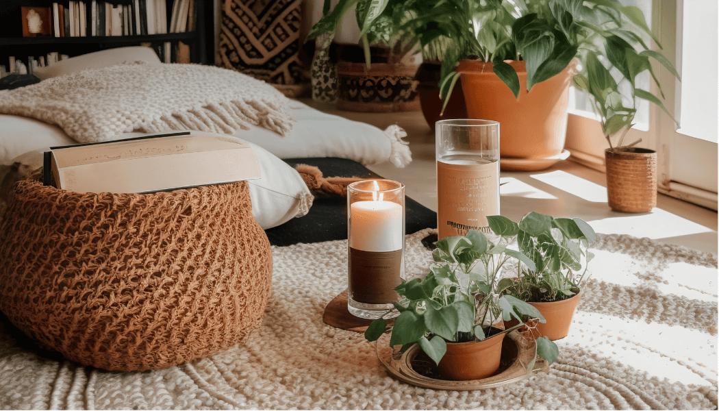 „Entdecken Sie unsere Natural Living Deko im Boho-Stil: Natürlich, entspannt und stilvoll. Körbe, Pflanzen, Decken, Kerzen und Kissen, die eine gemütliche und harmonische Atmosphäre in deinem Zuhause zaubern.“