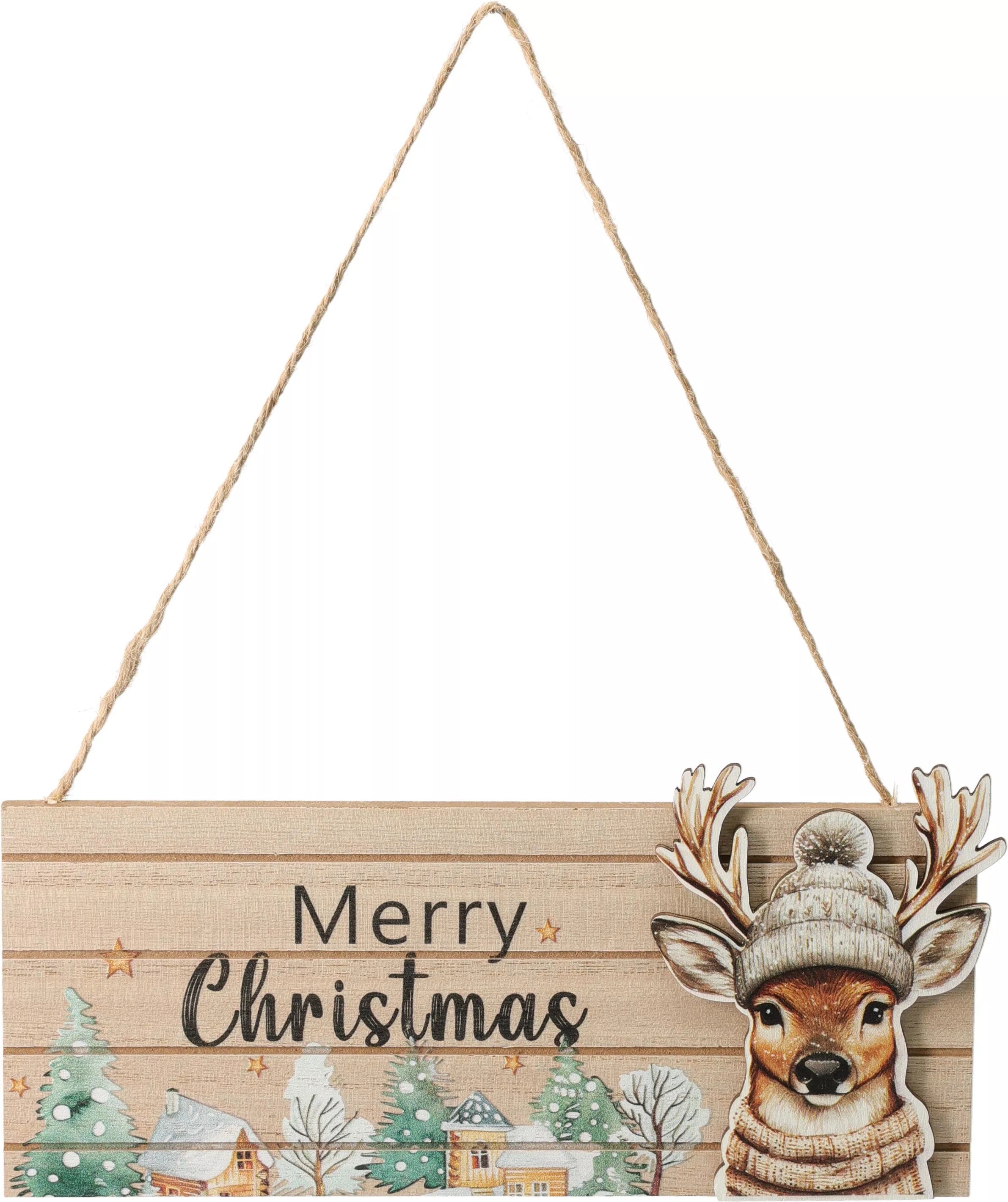 Türschild mit Rentier Merry Christmas  CHRISTMAS