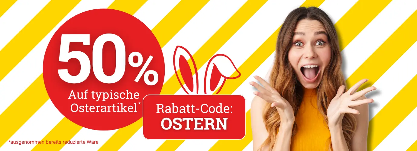Jetzt 50% auf Osterartikel sichern! Rabatt-Code: OSTERN