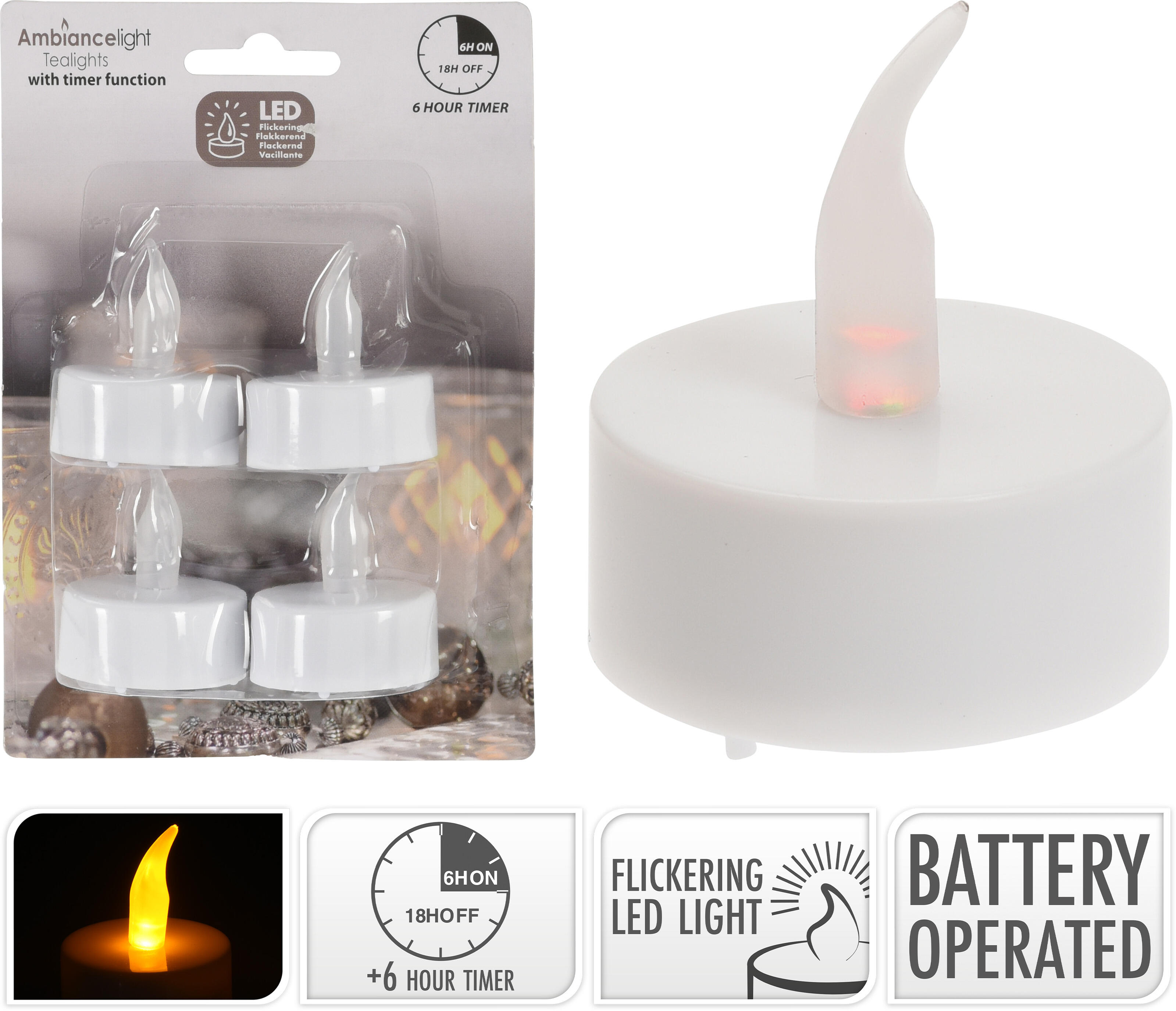 LED Teelichter 4er Set LED