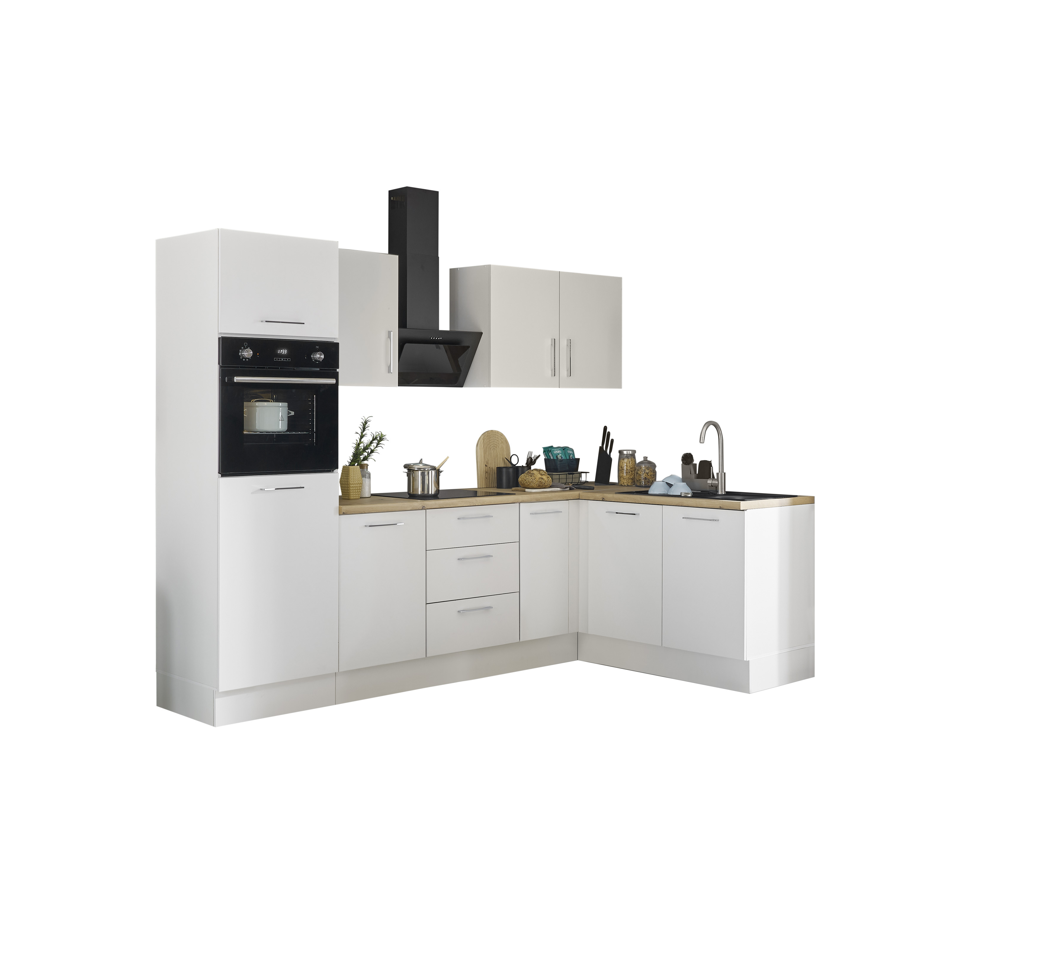 Küchenblock mit E-Geräten CORNWALL (Ecke-Backofen-Kühlschrank) II Küchenblock mit E-Geräten CORNWALL (Ecke-Backofen-Kühlschrank) II