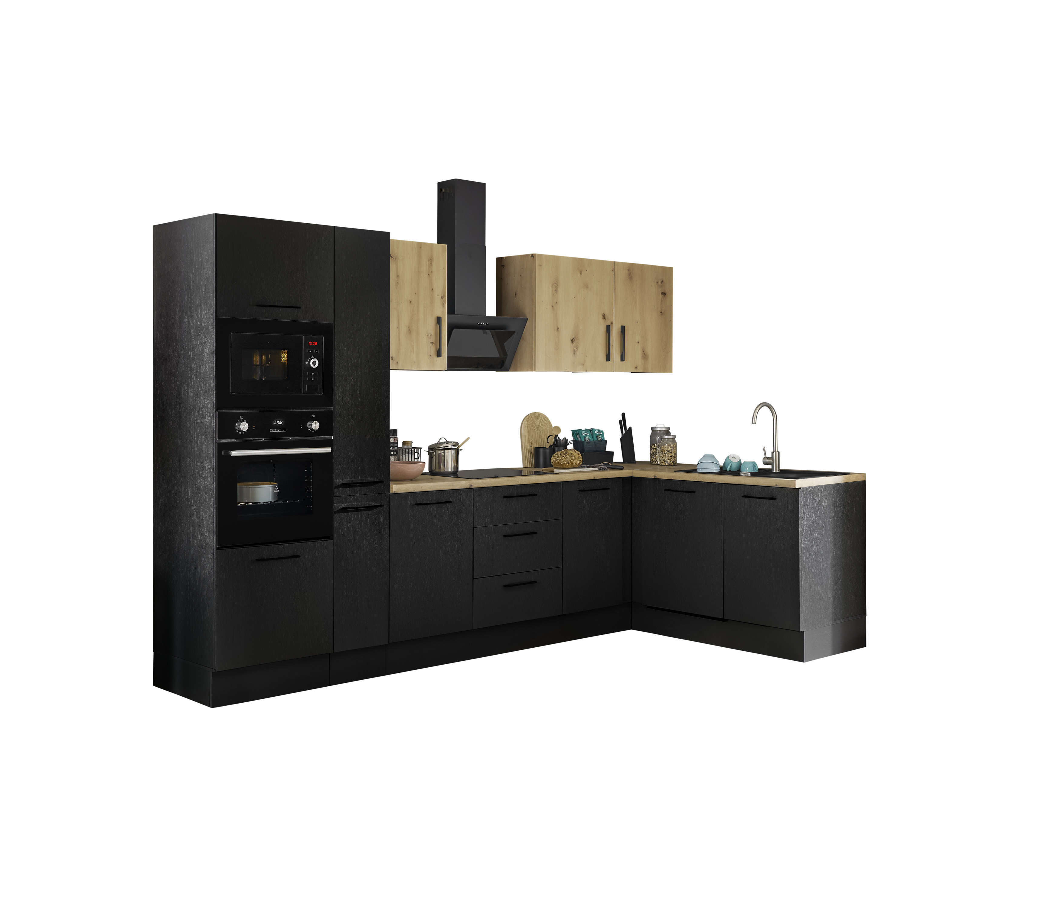 Küchenblock mit E-Geräten CORNWALL (Ecke-Backofen-Geschirrspüler-Mikrowelle) VIII Küchenblock mit E-Geräten CORNWALL (Ecke-Backofen-Geschirrspüler-Mikrowelle) VIII