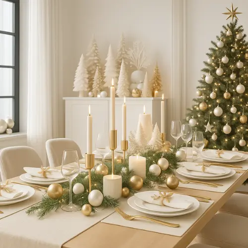 Weihnachtsdeko: Gold & Weiß