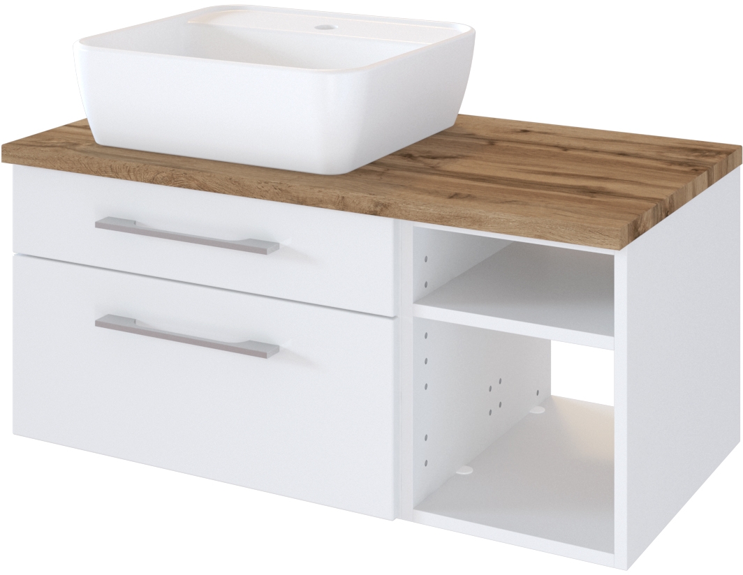 Waschbeckenunterschrank 90 mit Aufsatzbecken links DAVOS Waschbeckenunterschrank 90 mit Aufsatzbecken links DAVOS