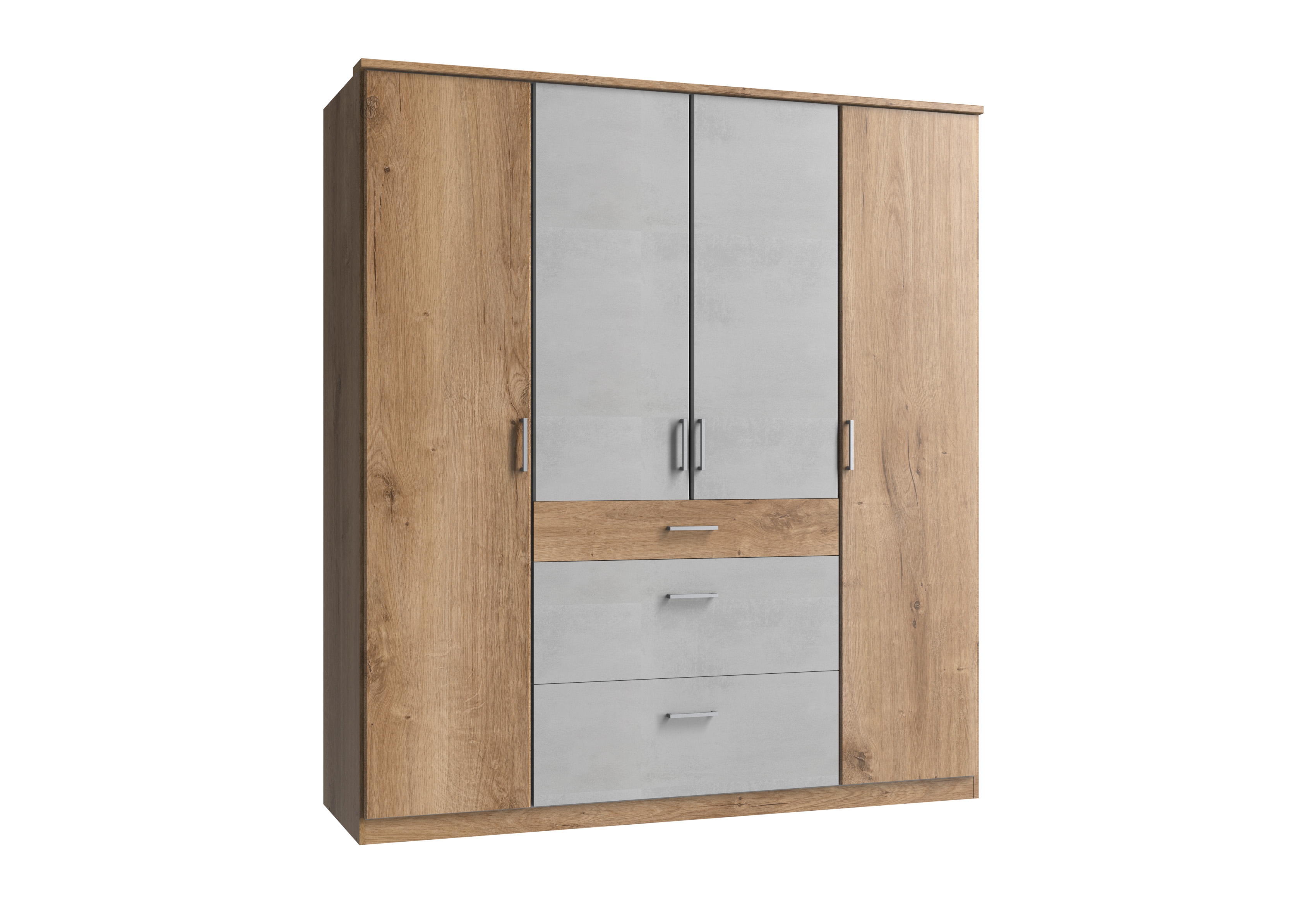 Kleiderschrank CLICK | Plankeneiche-Weiß | 518983-4