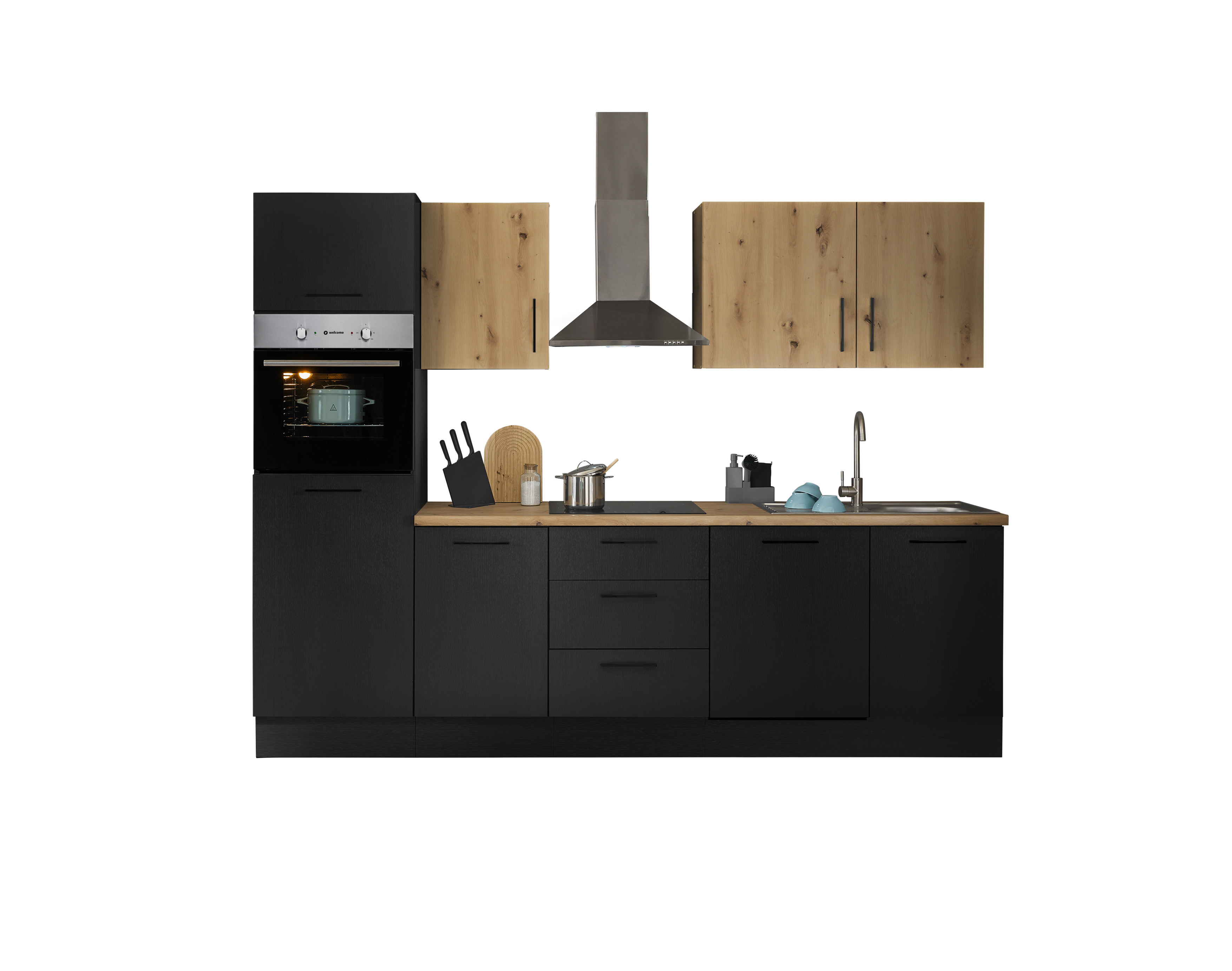 Küchenblock mit E-Geräten CORNWALL (Zeile-Backofen-Kühlschrank) IX Küchenblock mit E-Geräten CORNWALL (Zeile-Backofen-Kühlschrank) IX