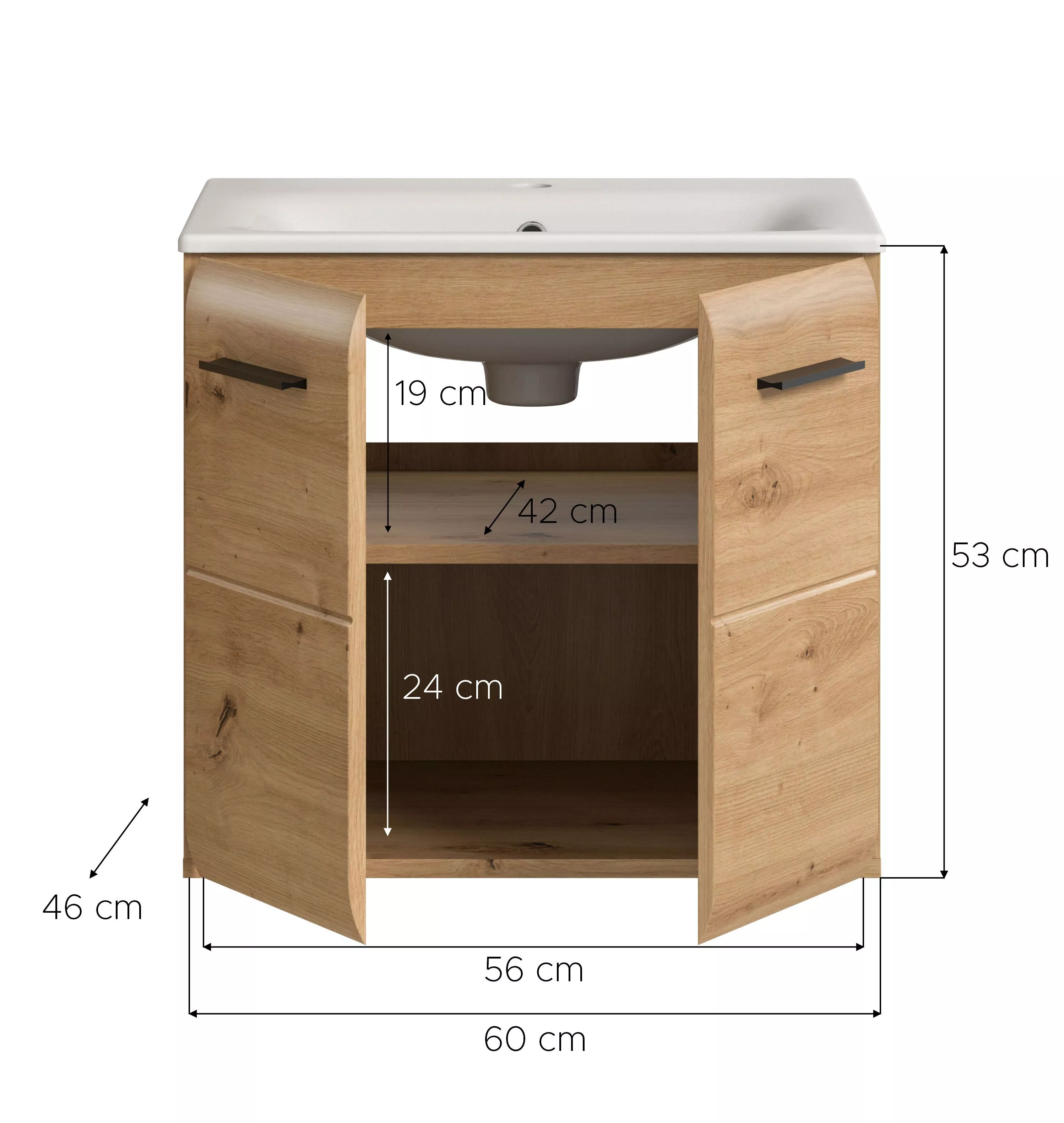 Waschbeckenunterschrank mit Waschbecken BONGA