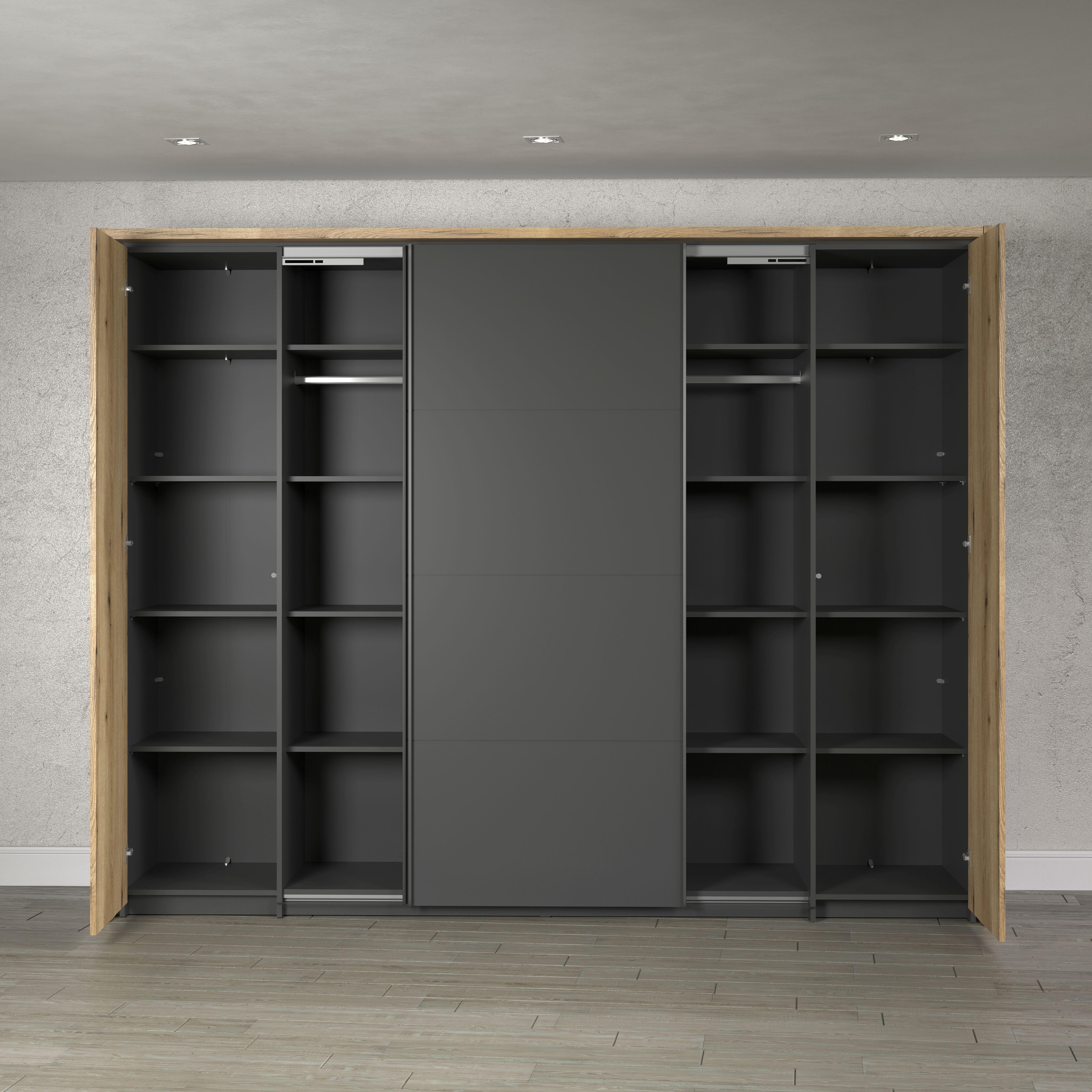 Dreh- und Schwebetürenschrank ESTEBAN