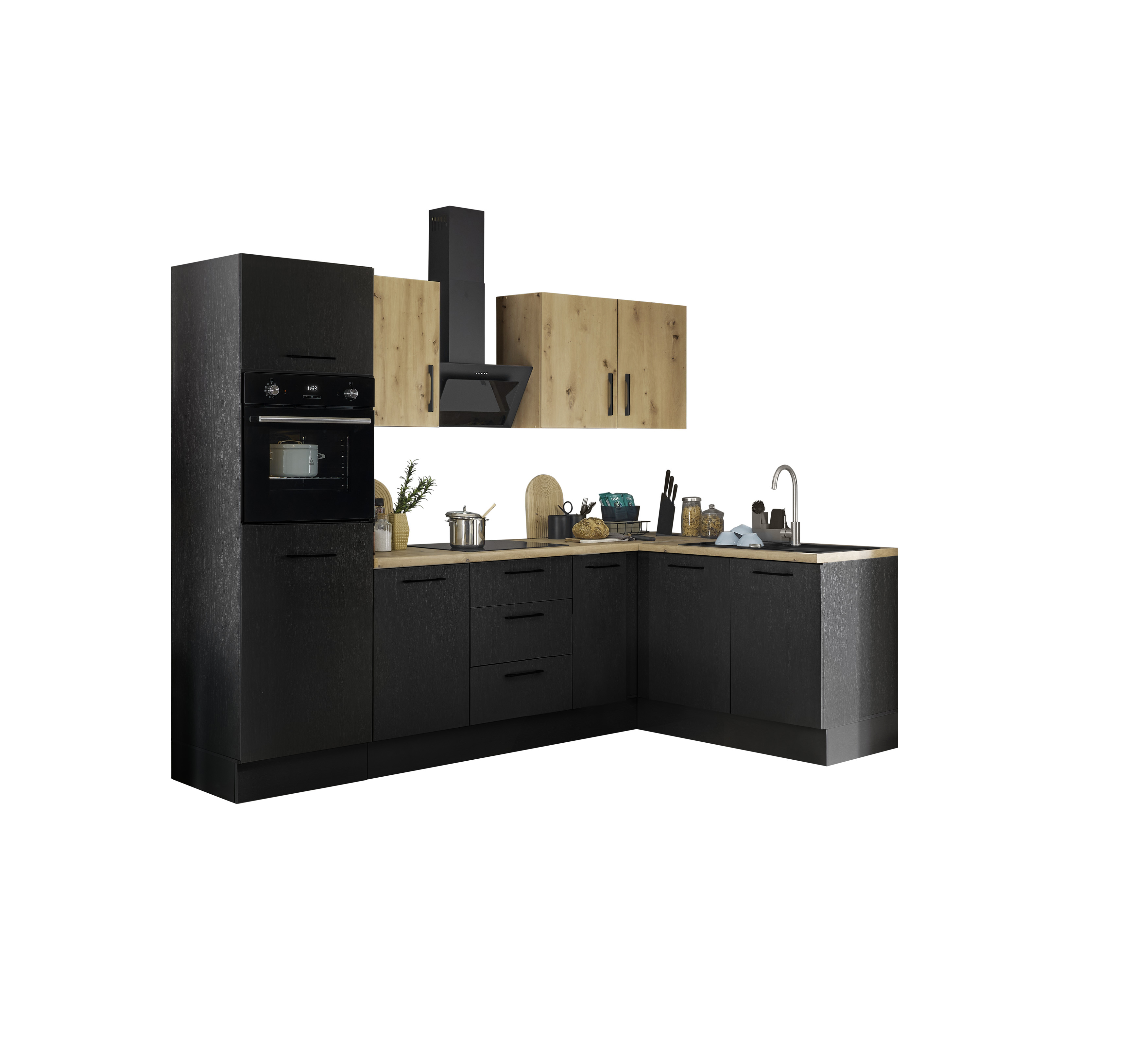 Küchenblock mit E-Geräten CORNWALL (Ecke-Backofen-Kühlschrank) VI Küchenblock mit E-Geräten CORNWALL (Ecke-Backofen-Kühlschrank) VI