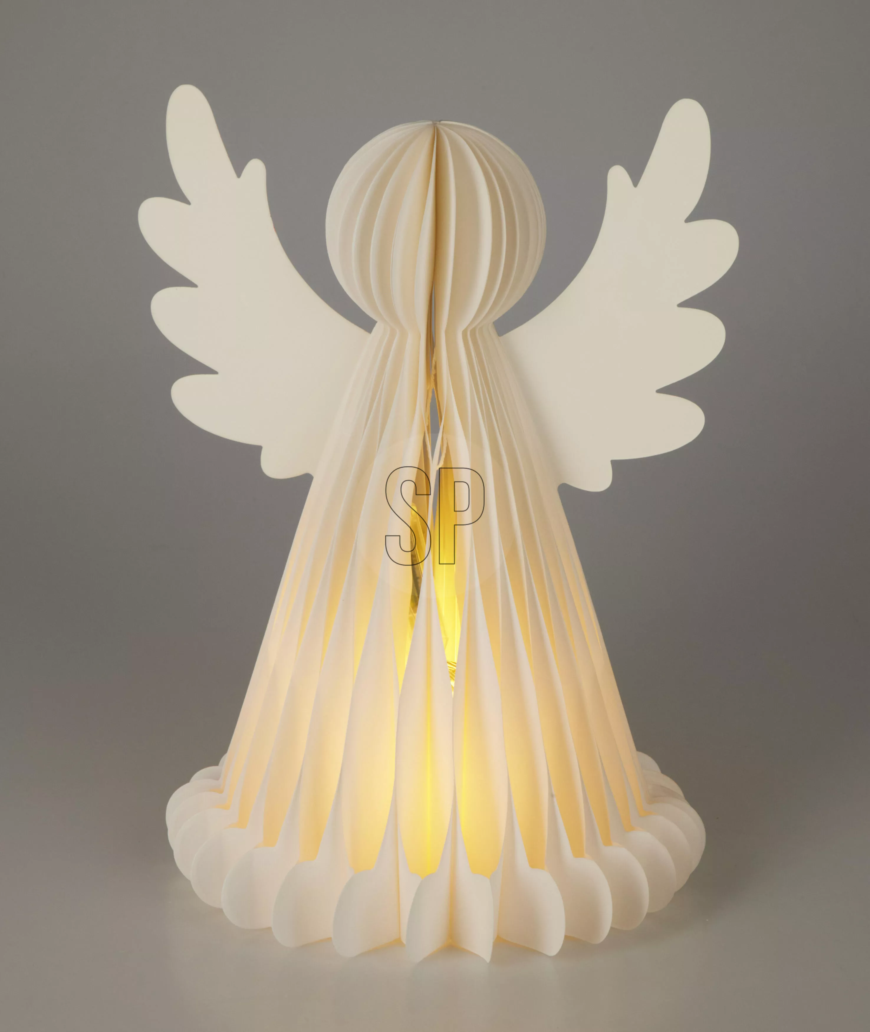 Papierengel mit LED  CHRISTMAS
