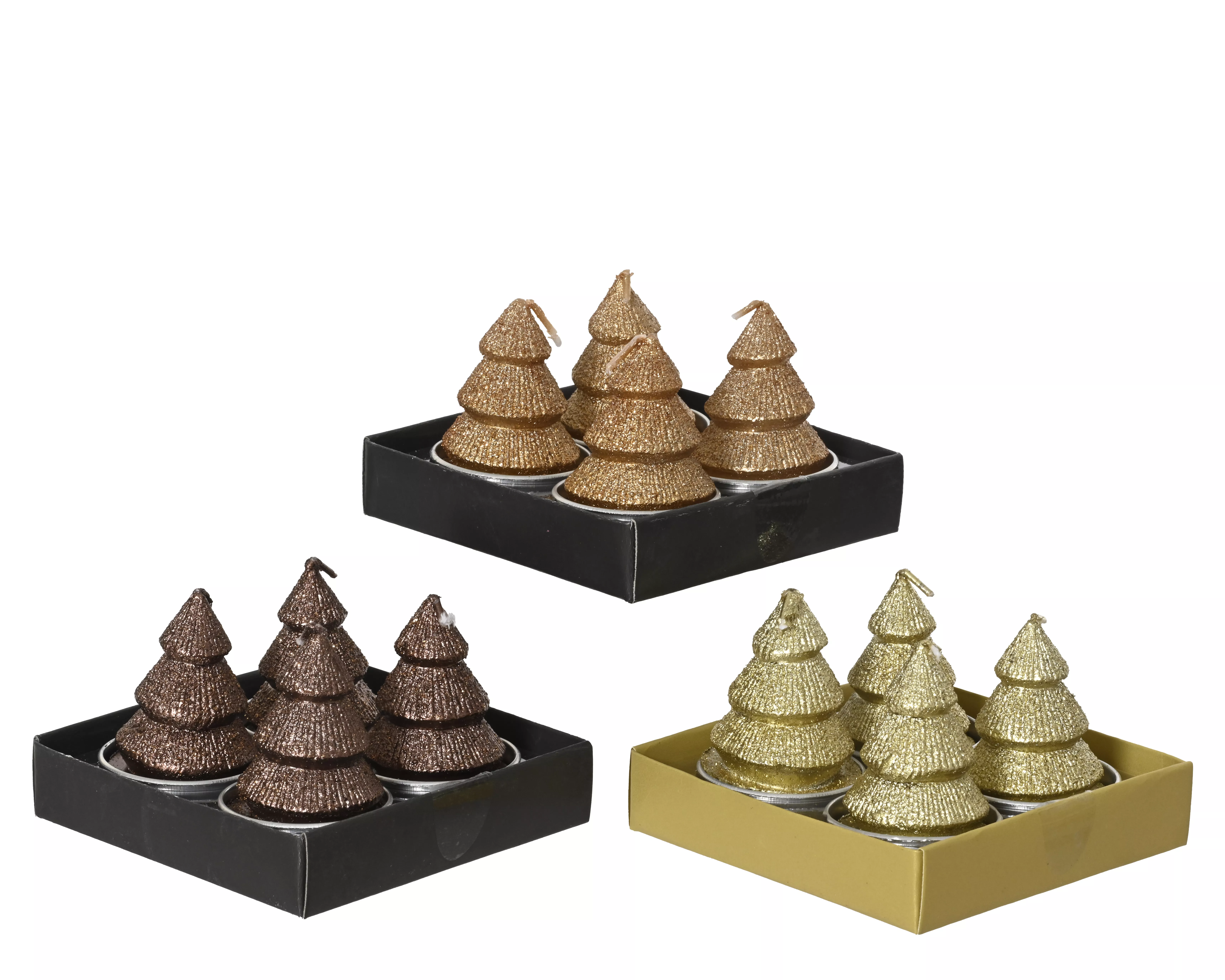 Teelichter Tannenbaum 4er Set CHRISTMAS