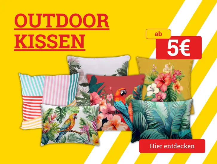 Bunte Outdoor-Kissen MEGA reduziert - hier entdecken>