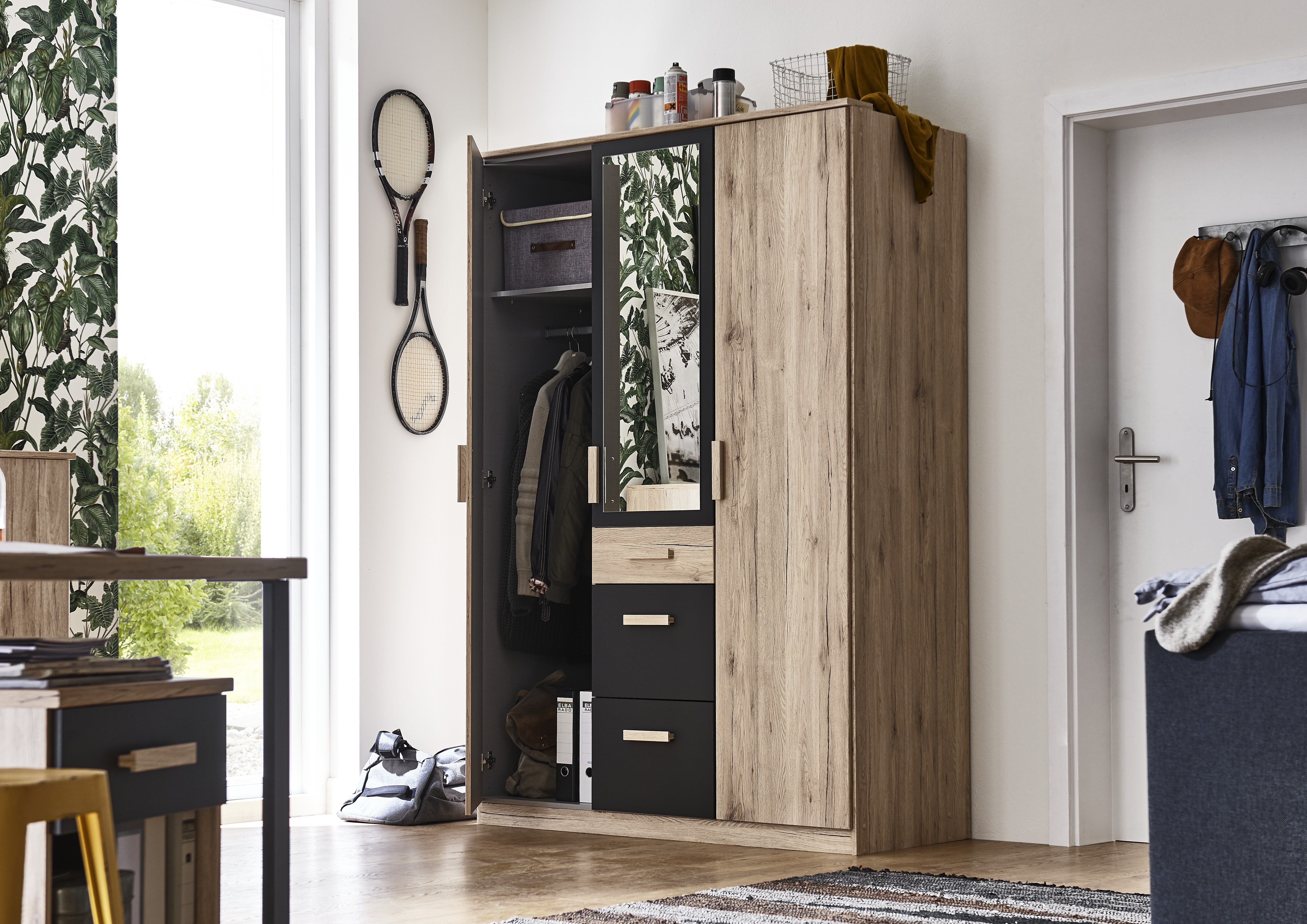 Kleiderschrank TIGRE | San Remo Eiche-Graphit | 518941-1