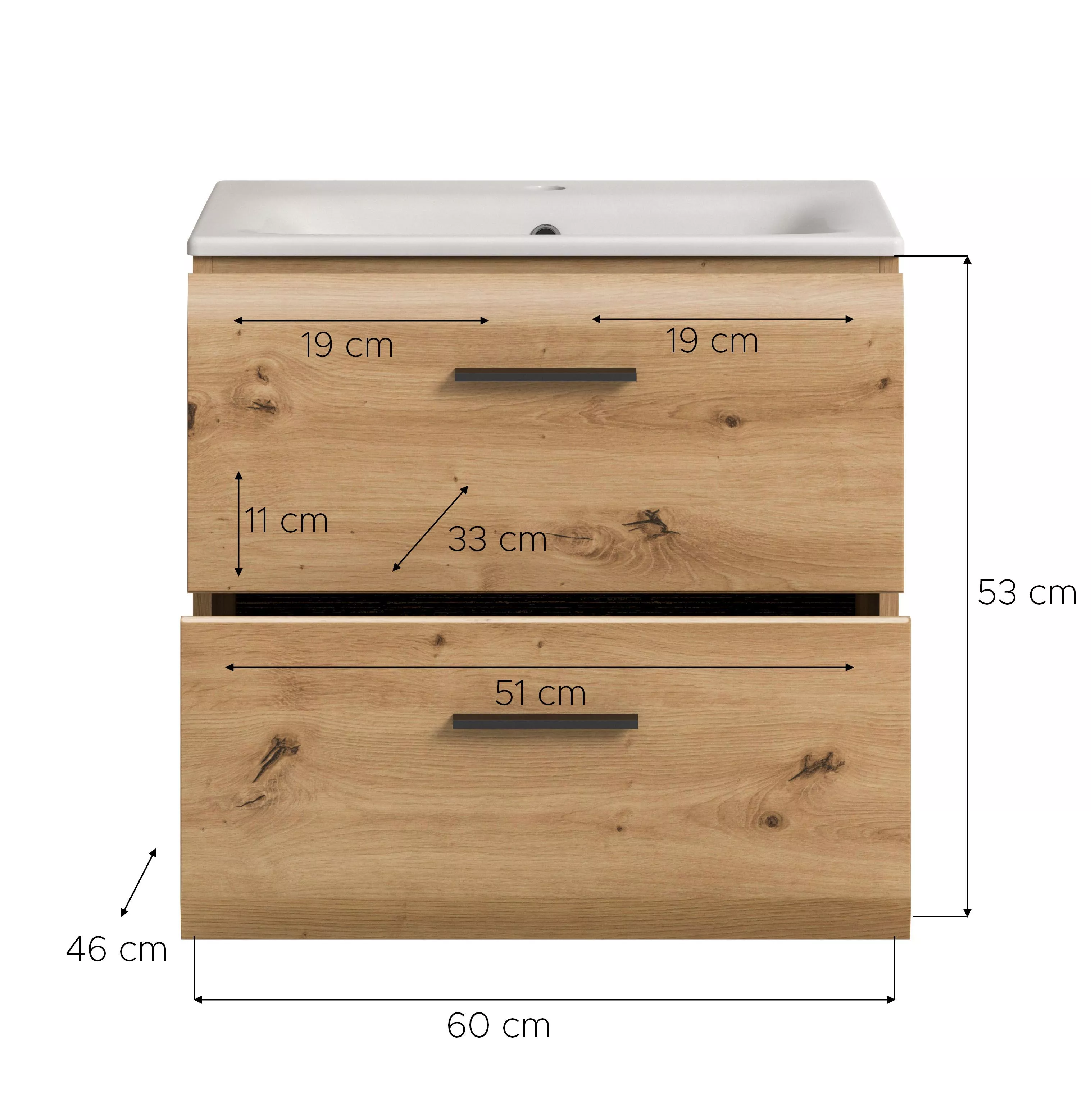Waschbeckenunterschrank mit Waschbecken BONGA