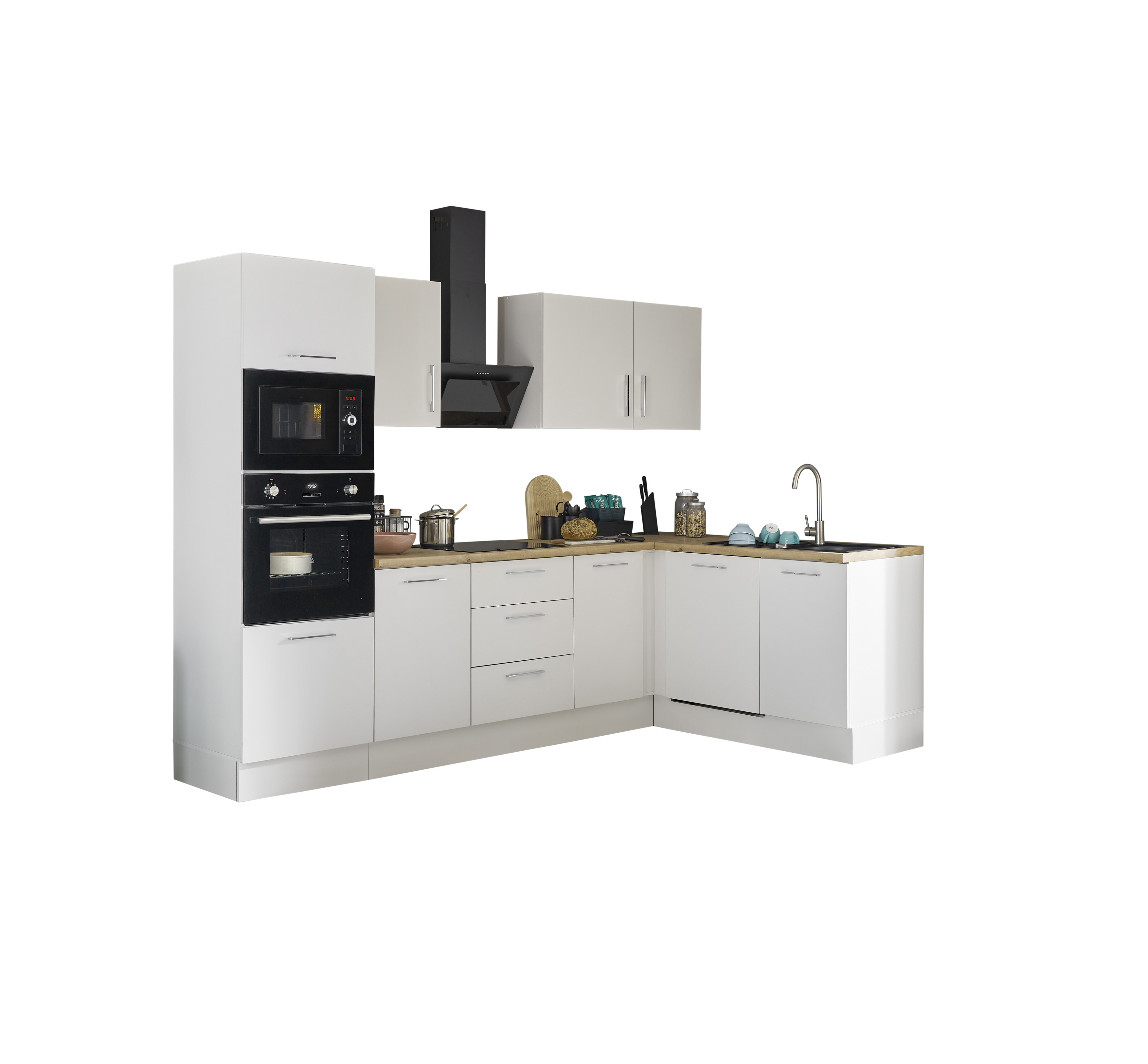 Küchenblock mit E-Geräten CORNWALL (Ecke-Backofen-Geschirrspüler-Mikrowelle) II Küchenblock mit E-Geräten CORNWALL (Ecke-Backofen-Geschirrspüler-Mikrowelle) II