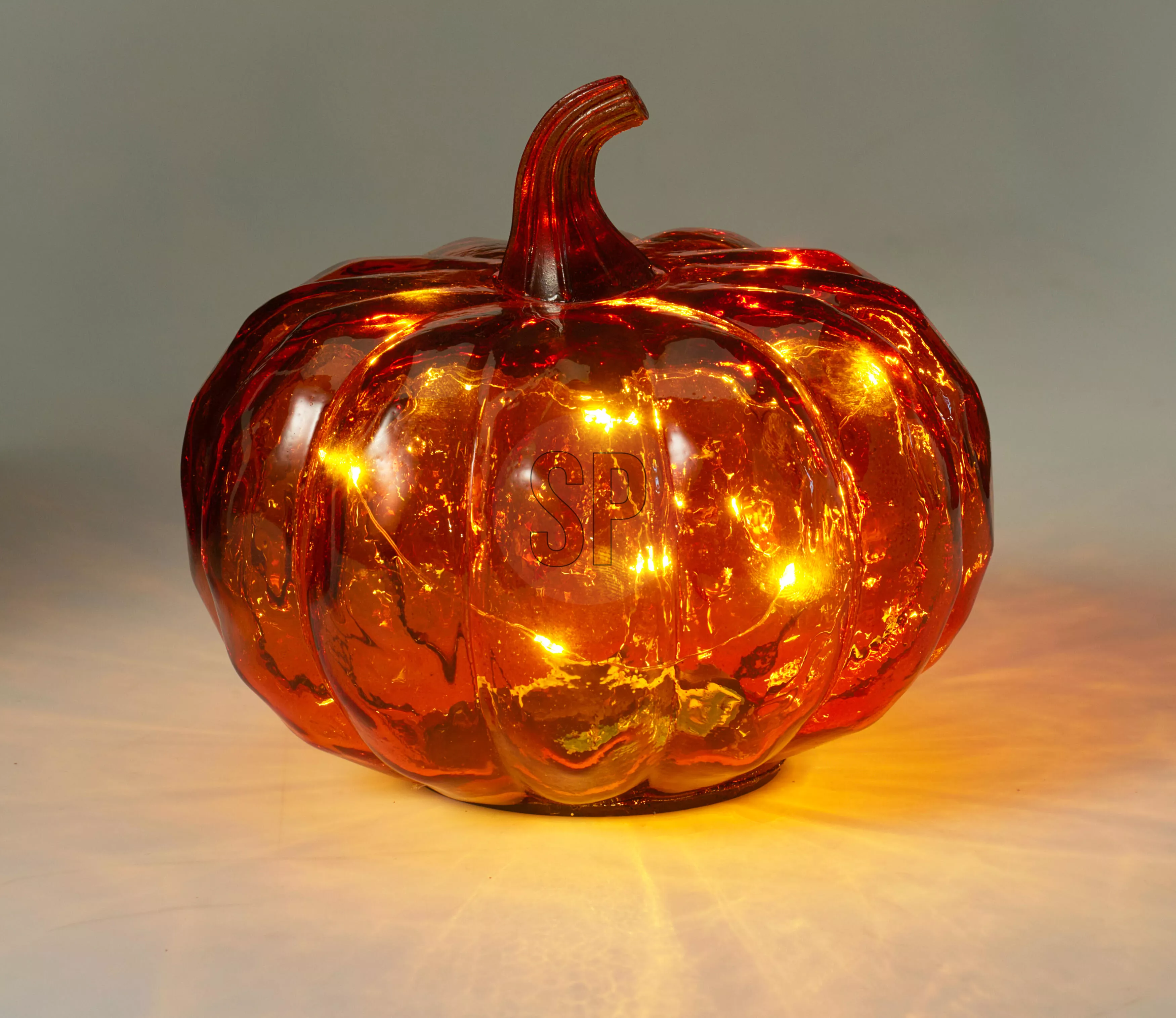 Kürbis Glas mit LED HERBST