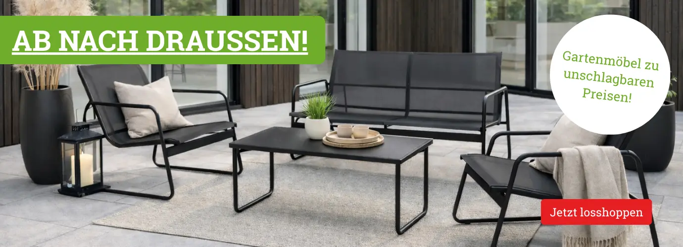 Ab nach draußen! Hier Gartenmöbel zu MEGA Preisen entdecken>