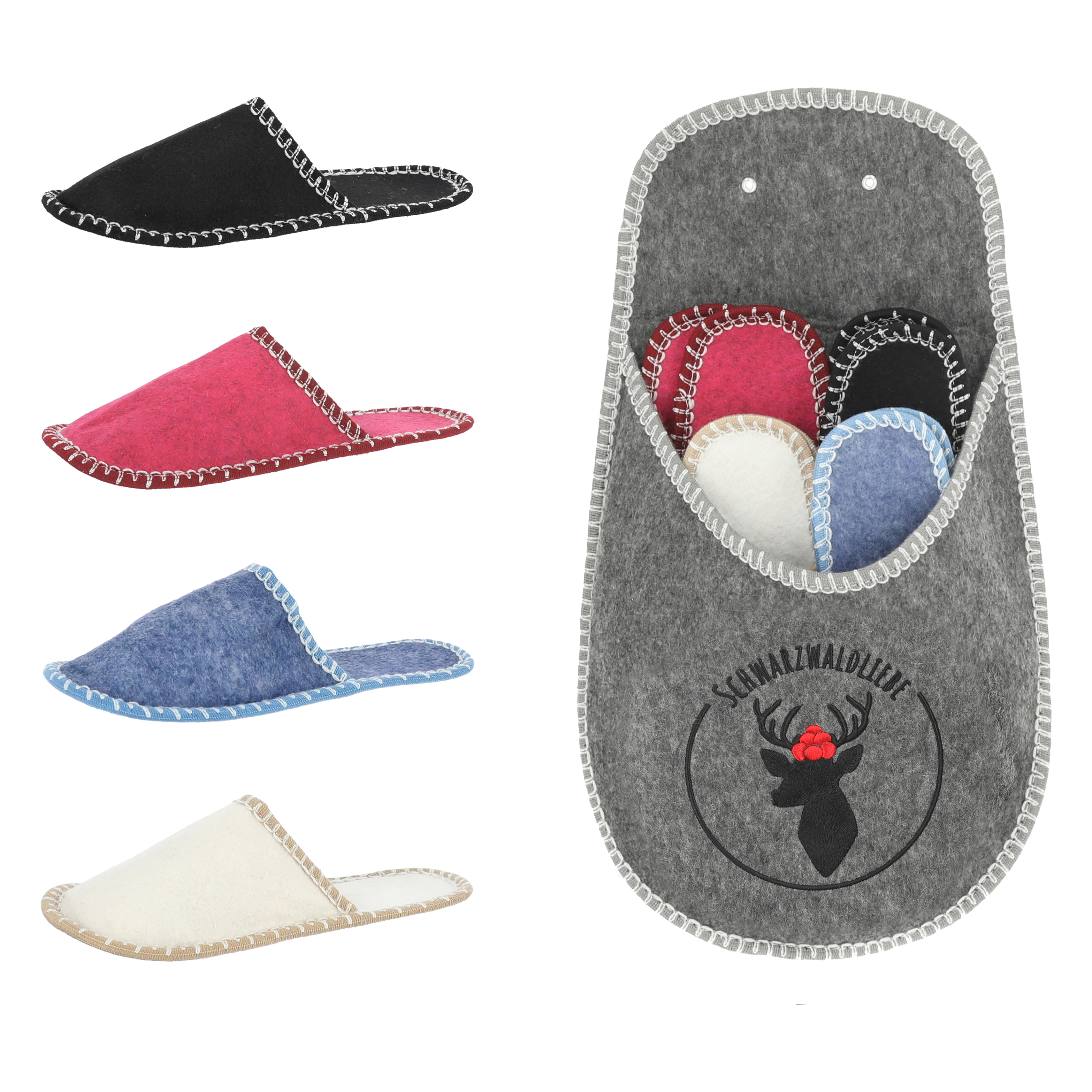 Gäste-Pantoffelset Schwarzwaldliebe FILZ Gäste-Pantoffelset Schwarzwaldliebe FILZ