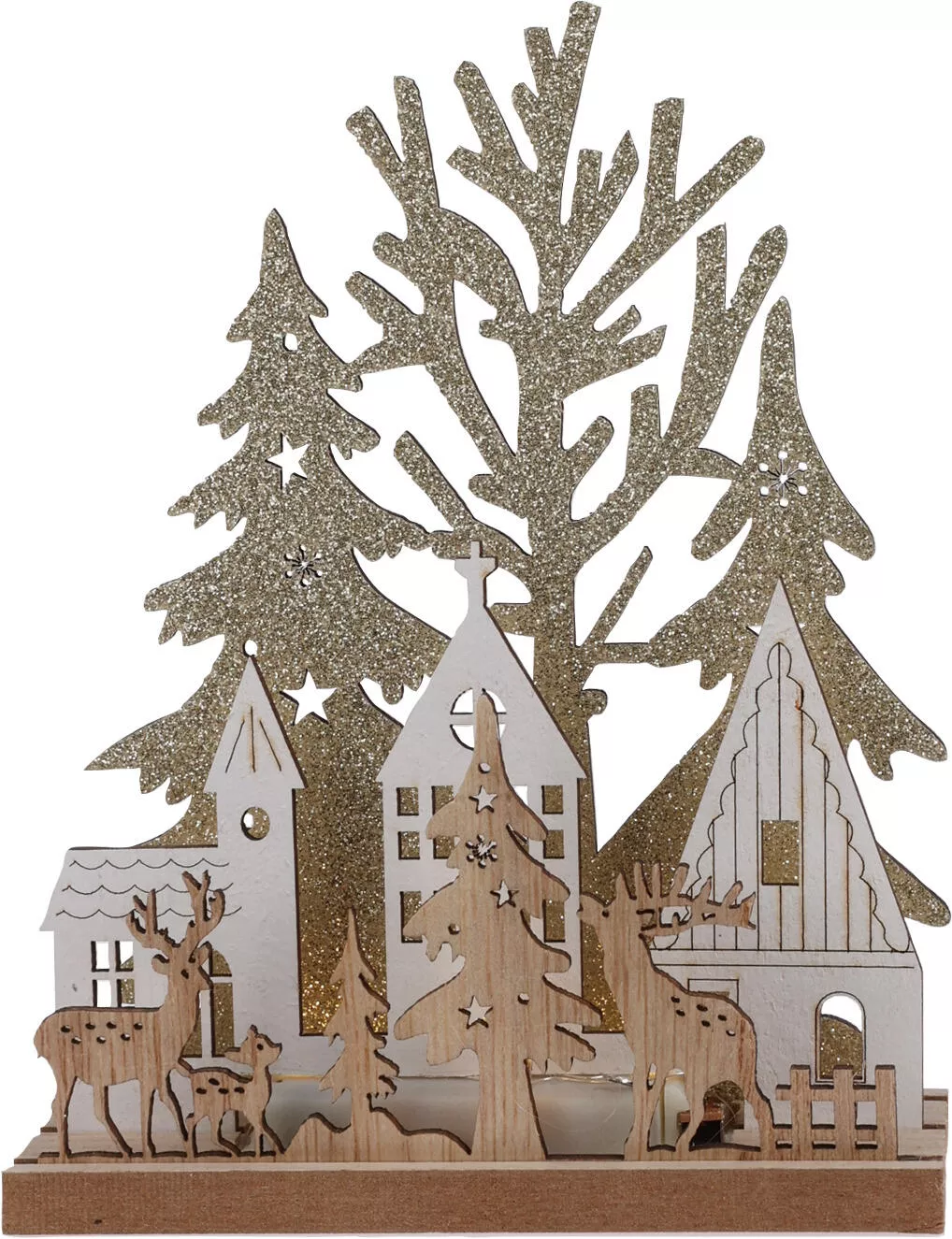 Aufsteller Winterlandschaft mit LED CHRISTMAS